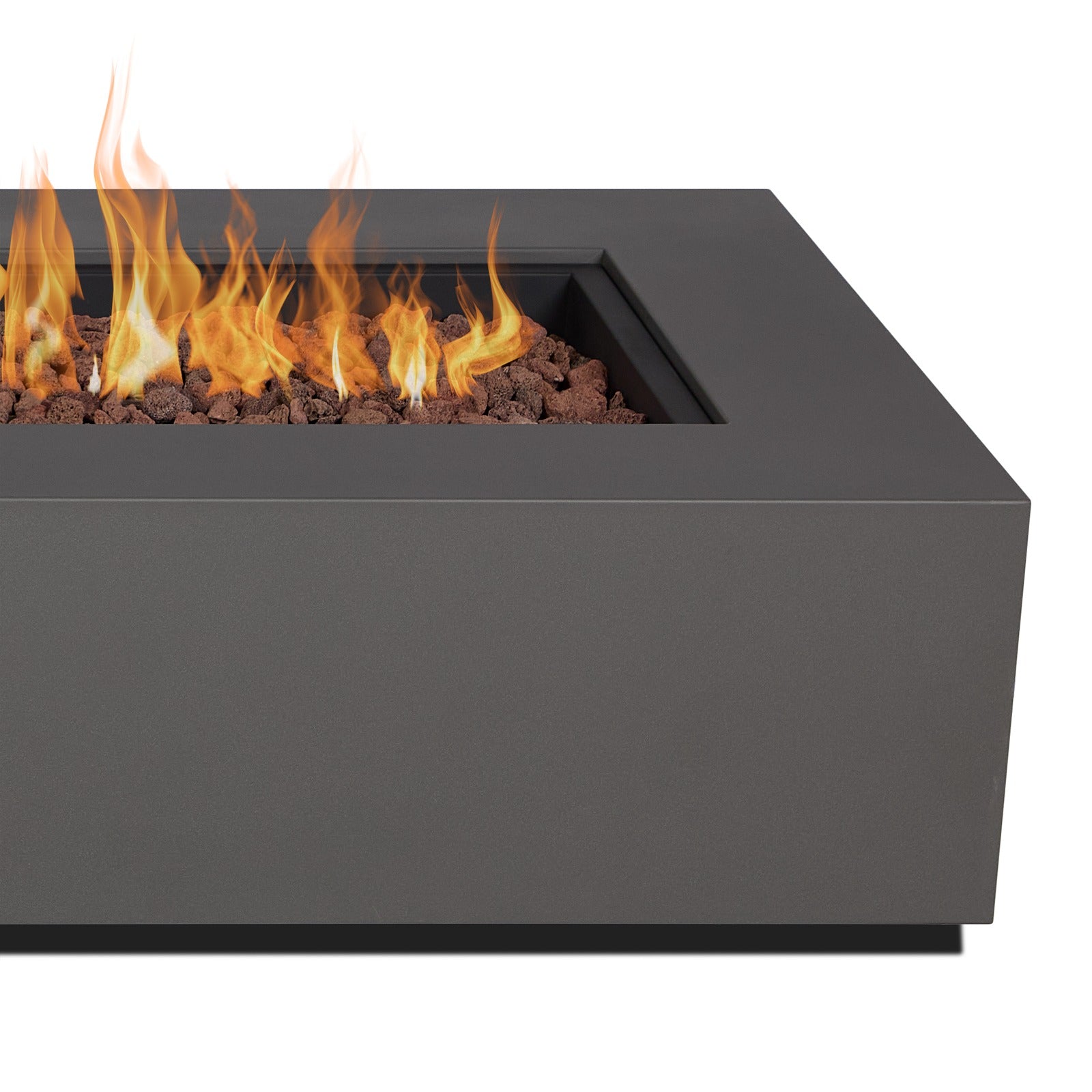 Aegean 75" Asymmetrical Rectangle Propane or Natural Gas Fire Pit Table - Real Flame
