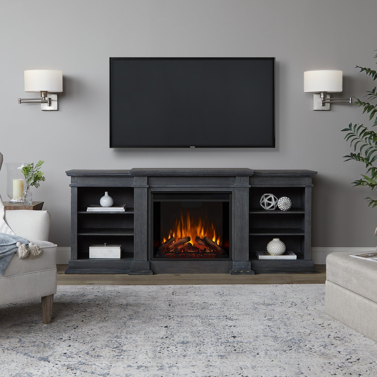 Fresno Electric Fireplace TV Stand - Real Flame
