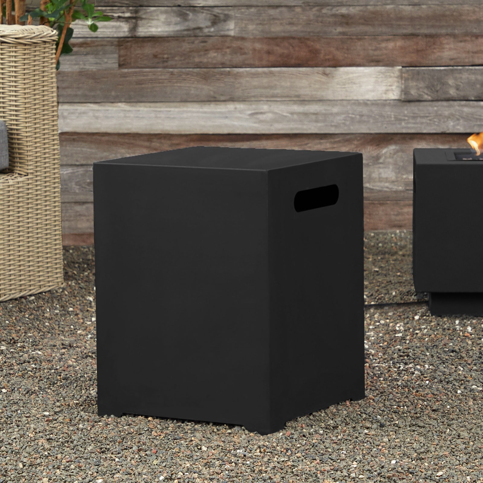 Square Metal Propane Tank Cover - Real Flame