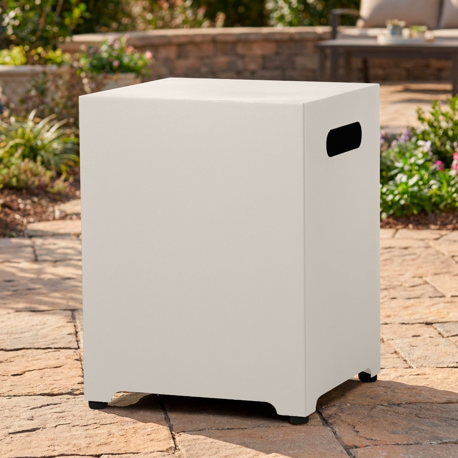 Square Metal Propane Tank Cover - Real Flame