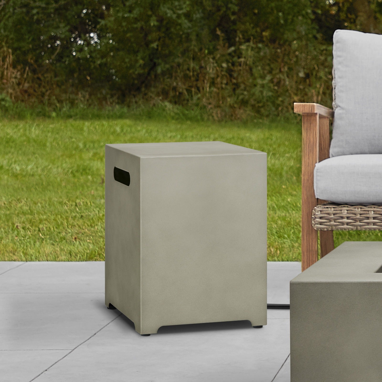 Square Metal Propane Tank Cover - Real Flame