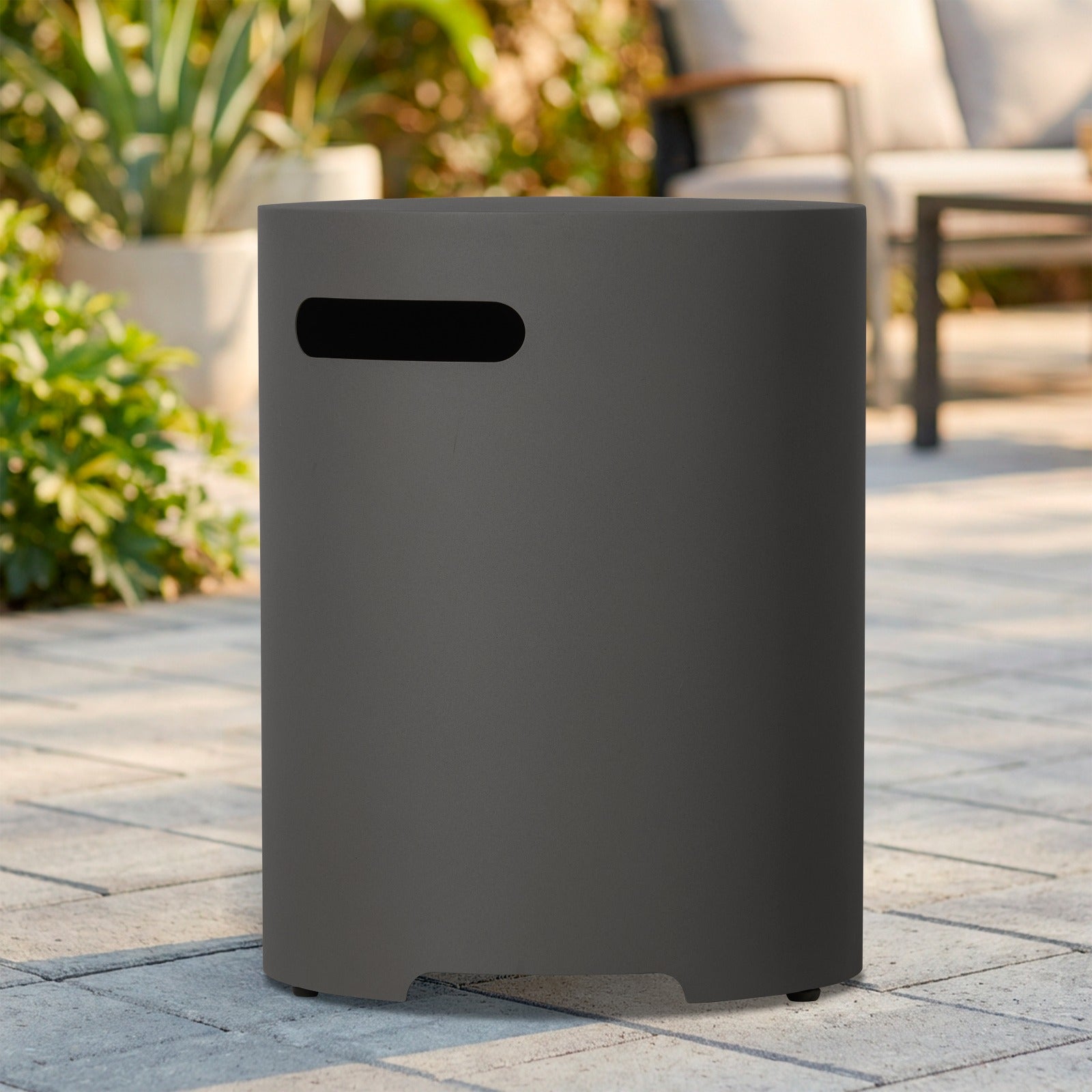 Round Metal Propane Tank Cover - Real Flame