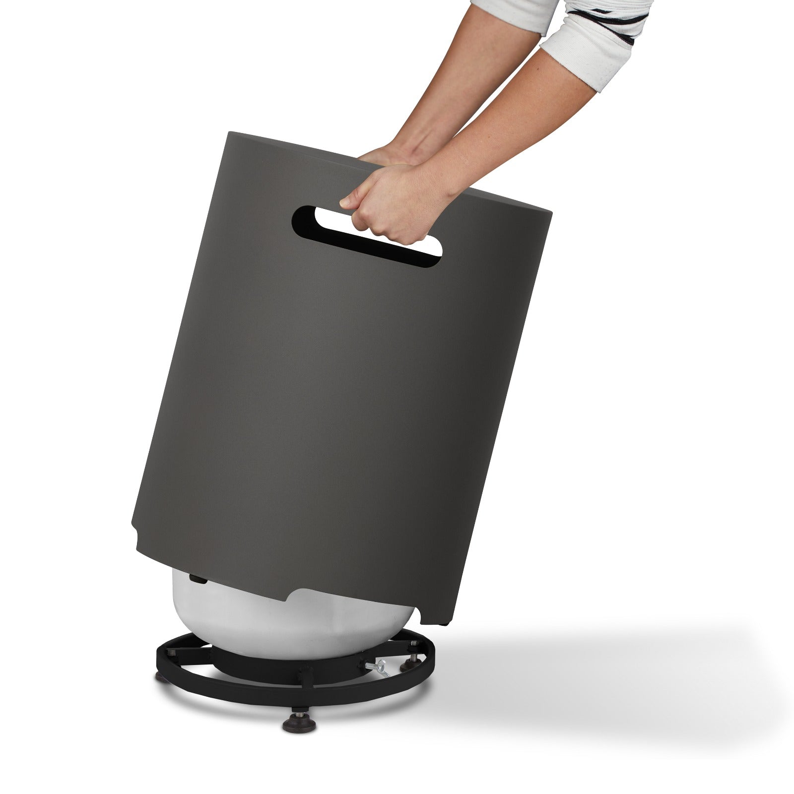 Round Metal Propane Tank Cover - Real Flame