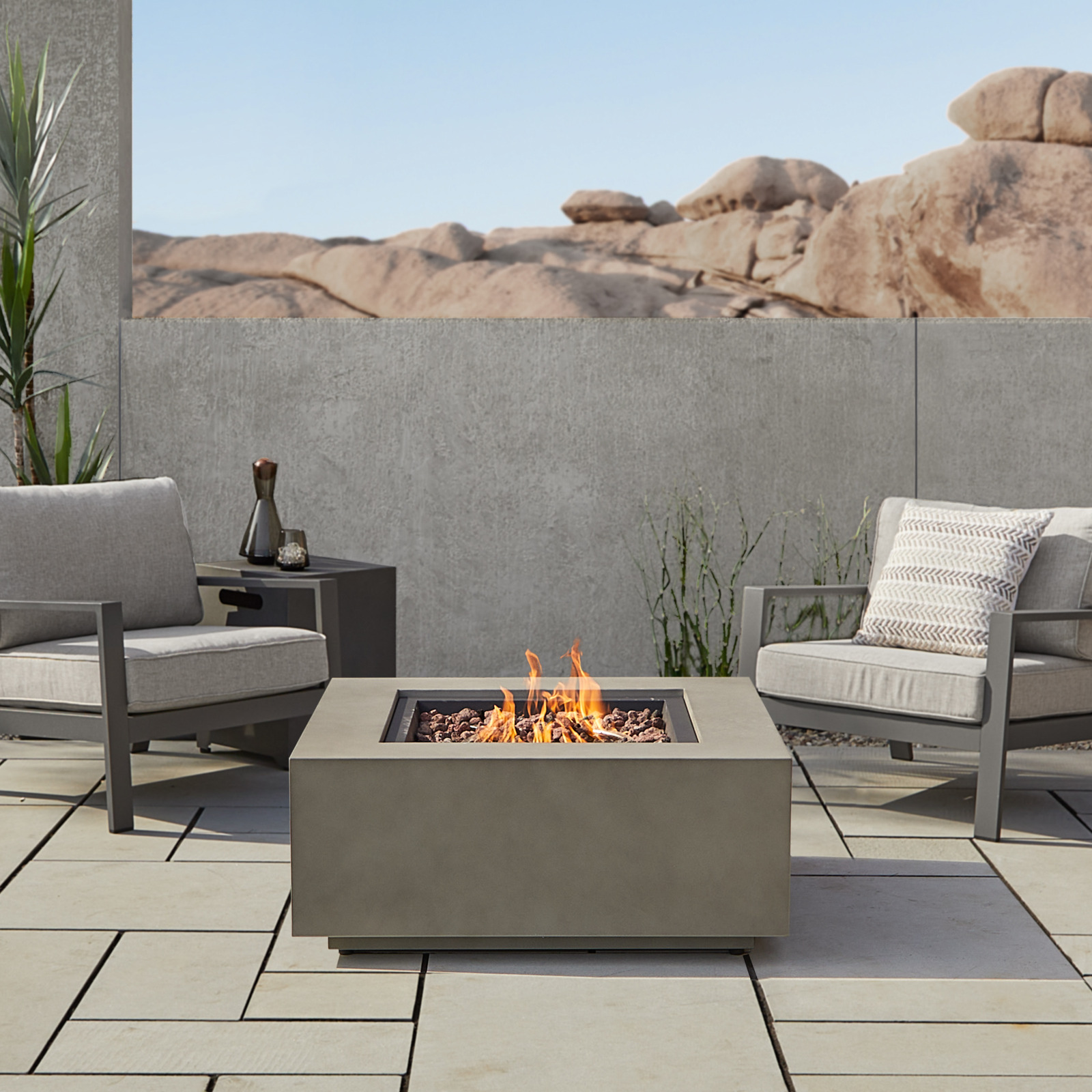 Aegean Square Propane Fire Pit Outdoor Fireplace Fire Table for Backyard or Patio