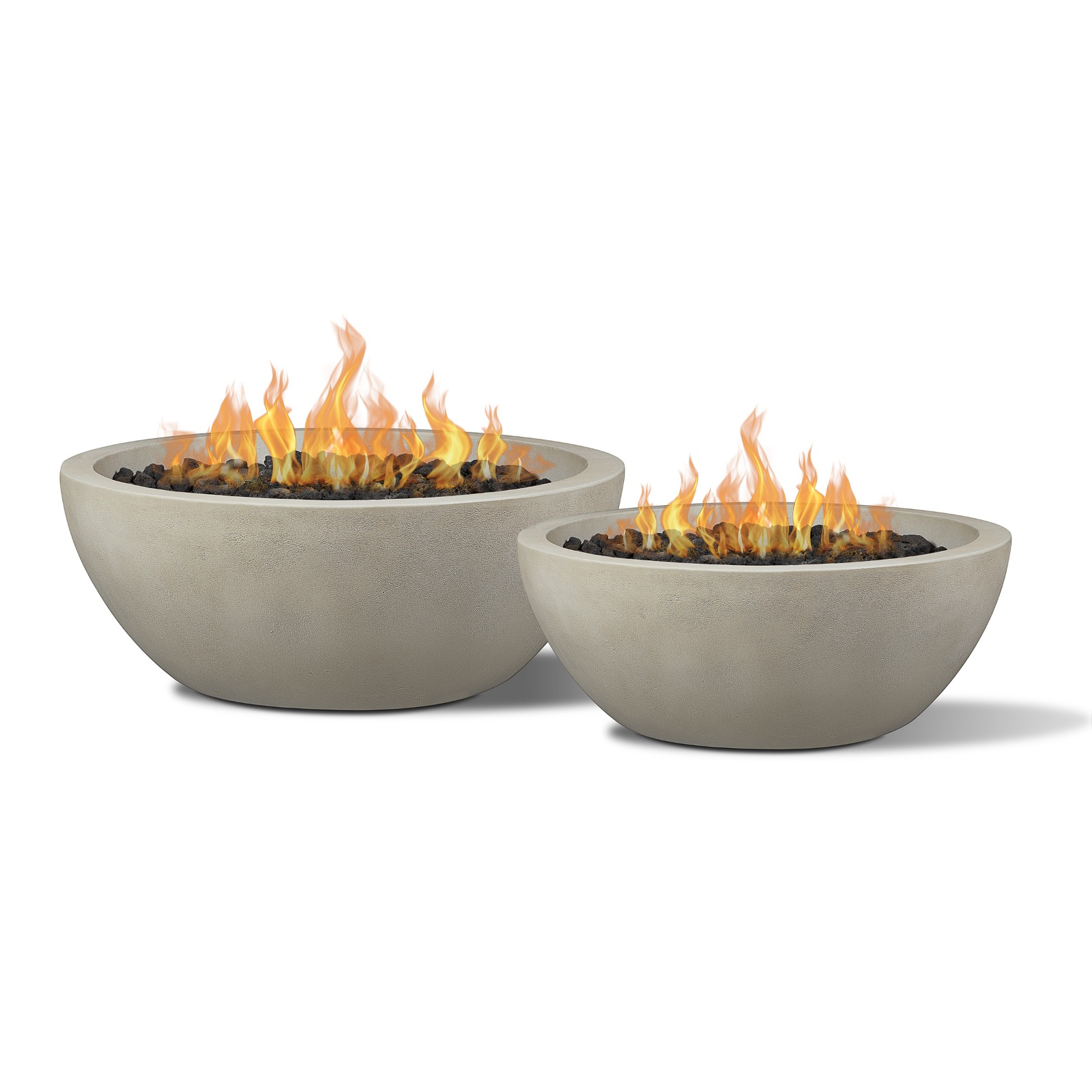 Eldora Pair GFRC Propane Fire Pit Propane Fire Bowl Outdoor Fireplace Fire Table for Backyard or Patio
