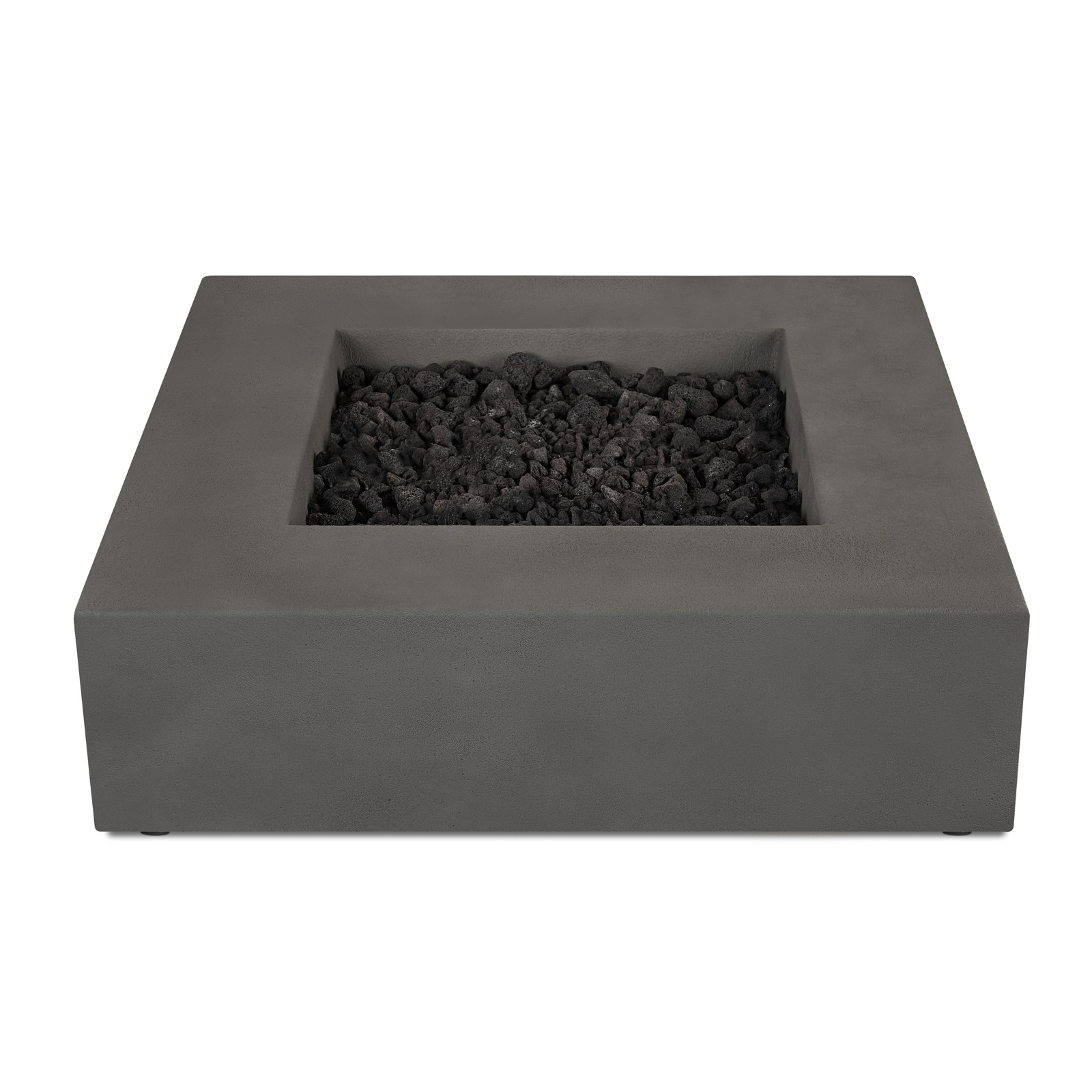 Estes Low Square GFRC Outdoor Natural Gas or Propane Fire Pit Fireplace Fire Table for Backyard or Patio