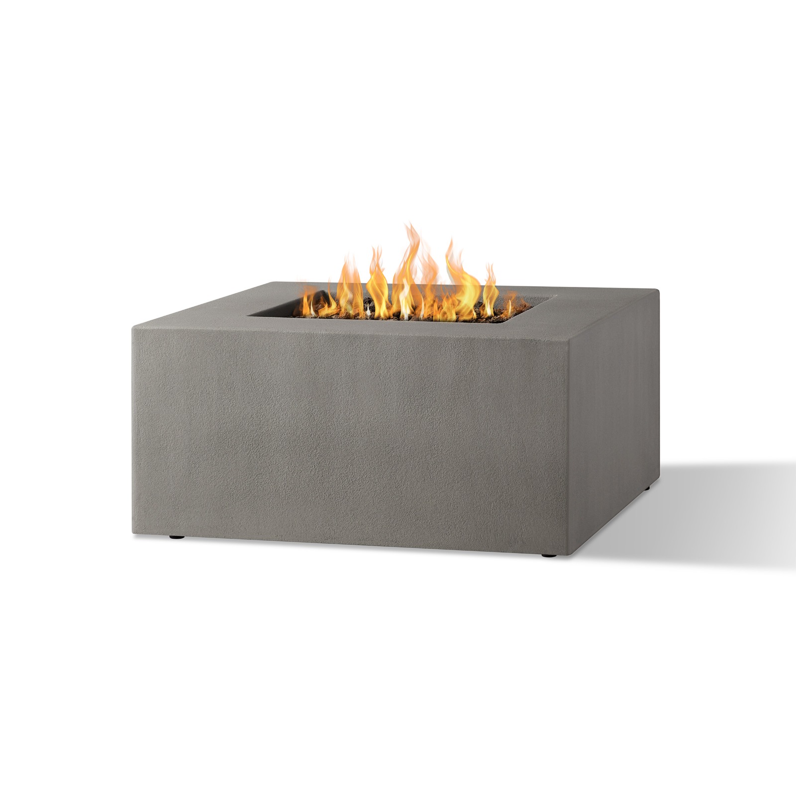 Estes Square GFRC Outdoor Natural Gas or Propane Fire Pit Fireplace Fire Table for Backyard or Patio