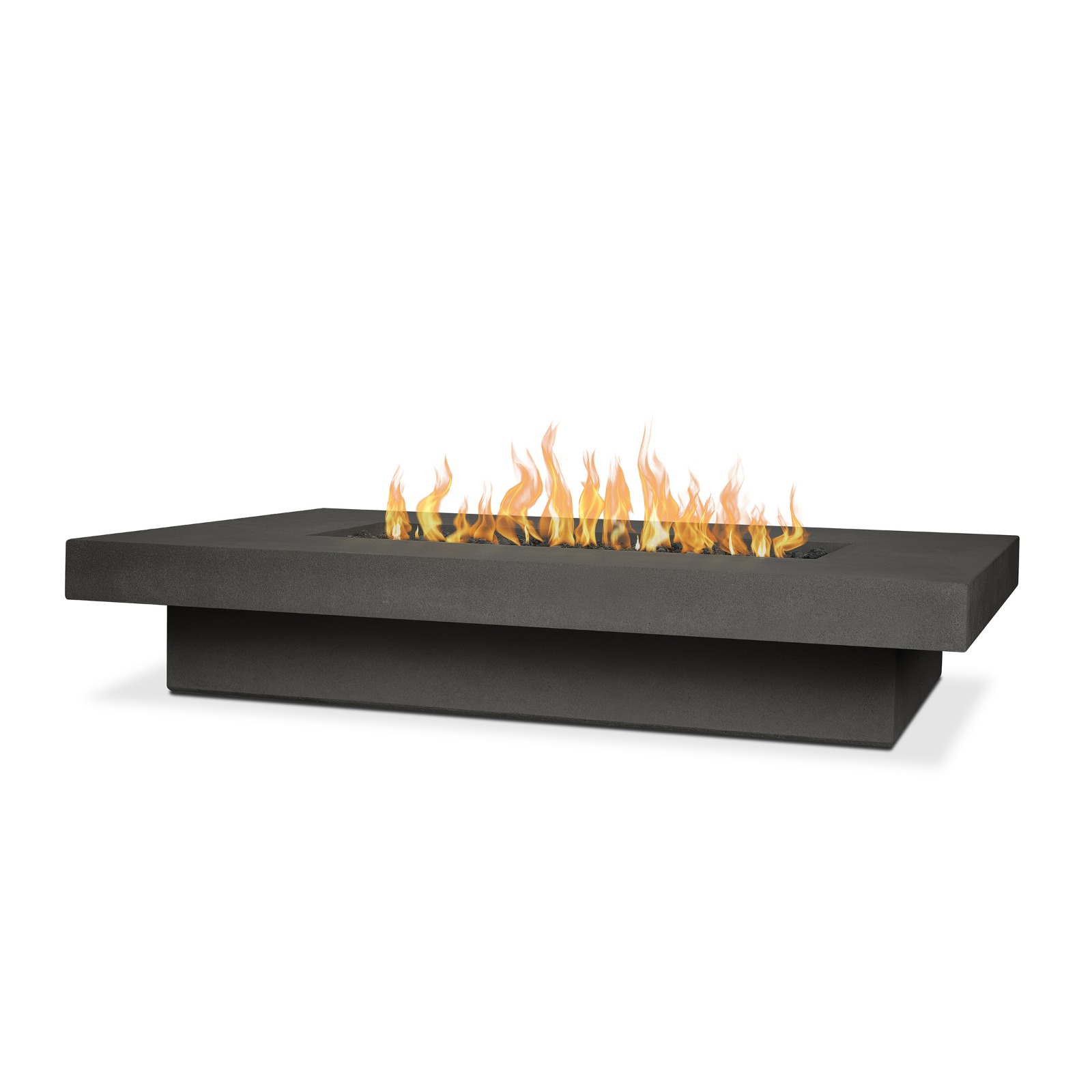 Geneva Low 72" Rectangle GFRC Outdoor Natural Gas or Propane Fire Pit Fireplace Fire Table for Backyard or Patio