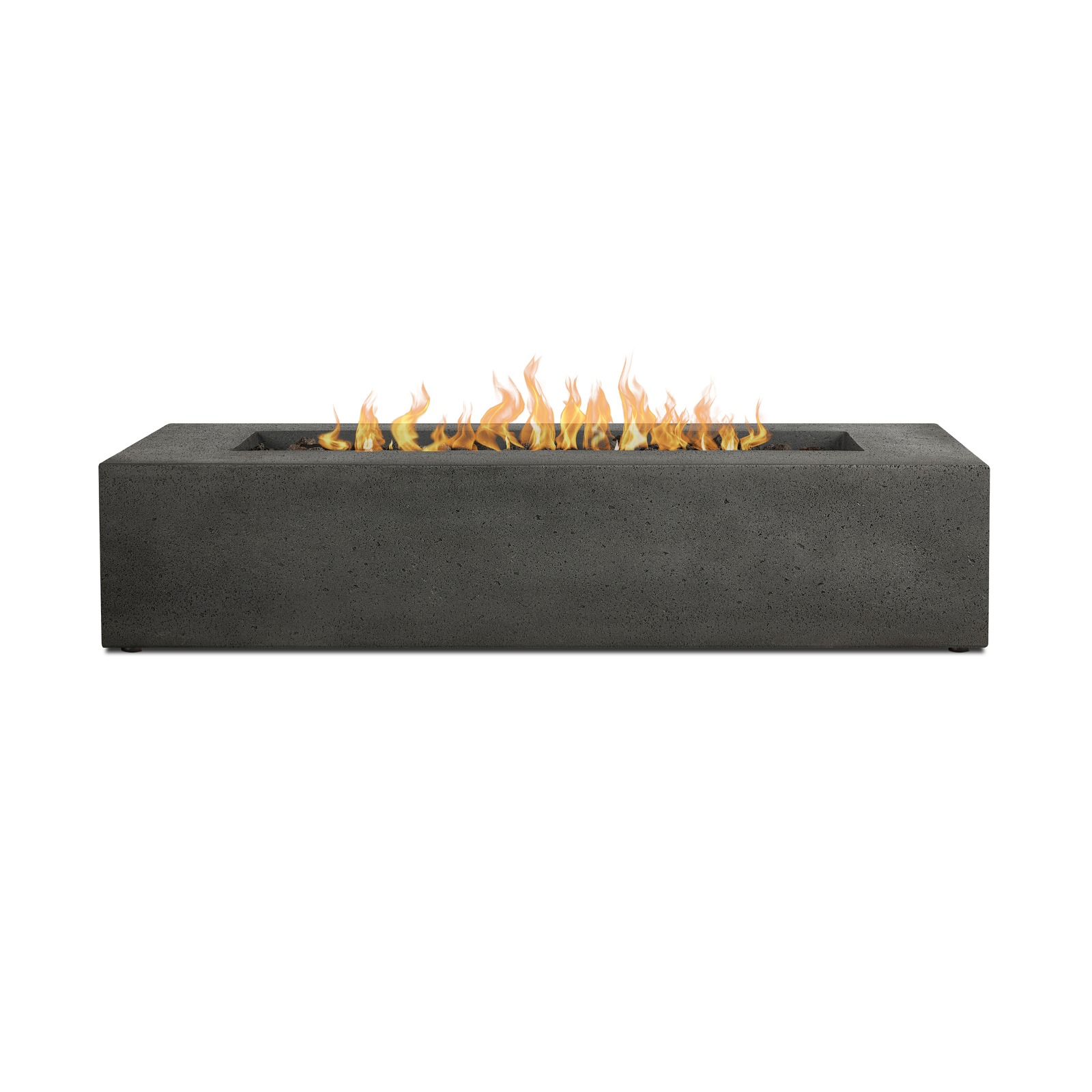 La Valle 56" Rectangle GFRC Outdoor Natural Gas or Propane Fire Pit Fireplace Fire Table for Backyard or Patio