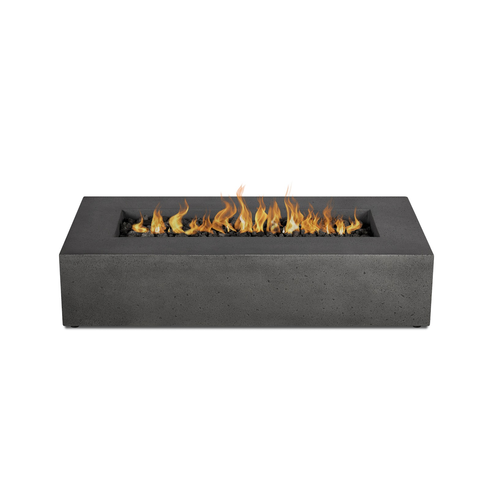 La Valle 56" Rectangle GFRC Outdoor Natural Gas or Propane Fire Pit Fireplace Fire Table for Backyard or Patio