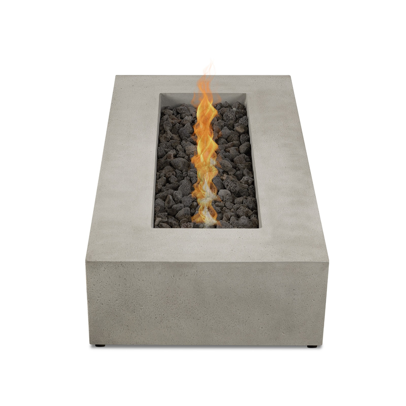 La Valle 56" Rectangle GFRC Outdoor Natural Gas or Propane Fire Pit Fireplace Fire Table for Backyard or Patio