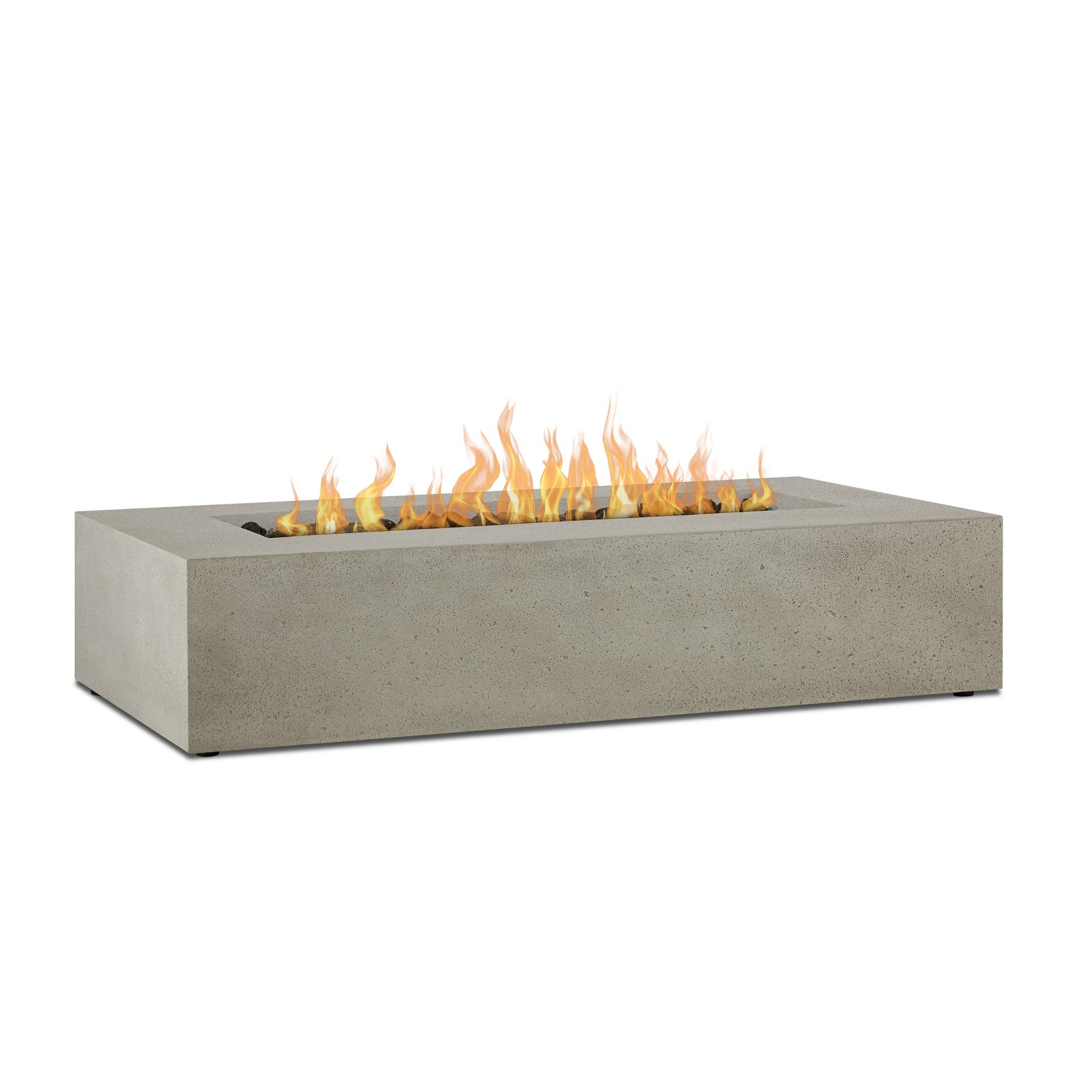 La Valle 56" Rectangle GFRC Outdoor Natural Gas or Propane Fire Pit Fireplace Fire Table for Backyard or Patio