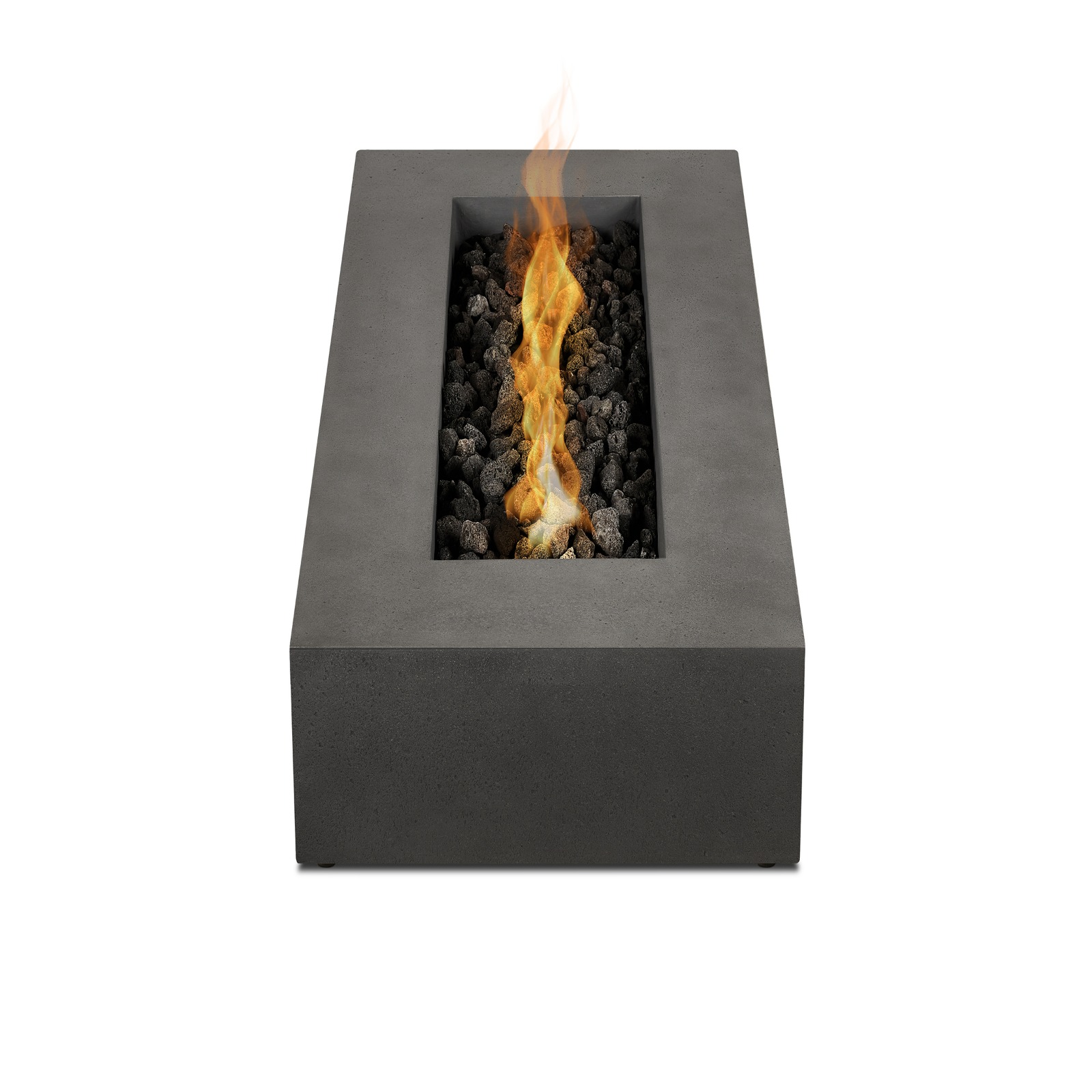 La Valle  72" Rectangle Propane Fire Table in carbon top view