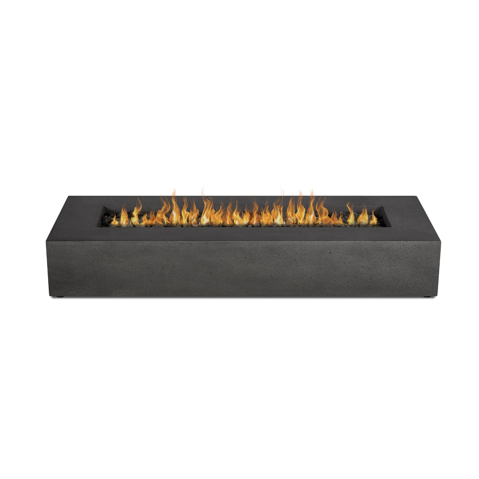 La Valle 72" Rectangle Propane Fire Table in carbon on white