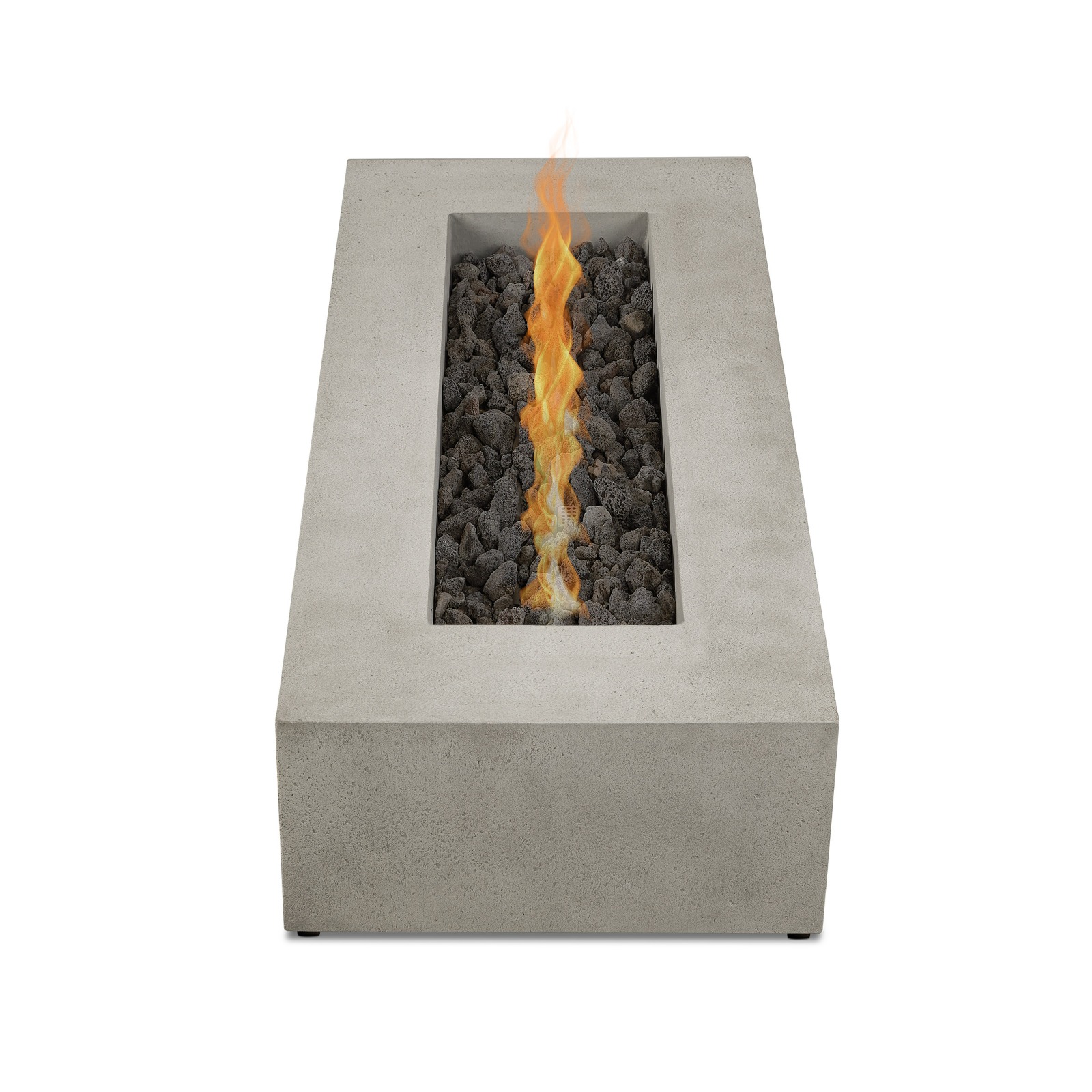 La Valle 72" Rectangle Propane Fire Table in flint top view