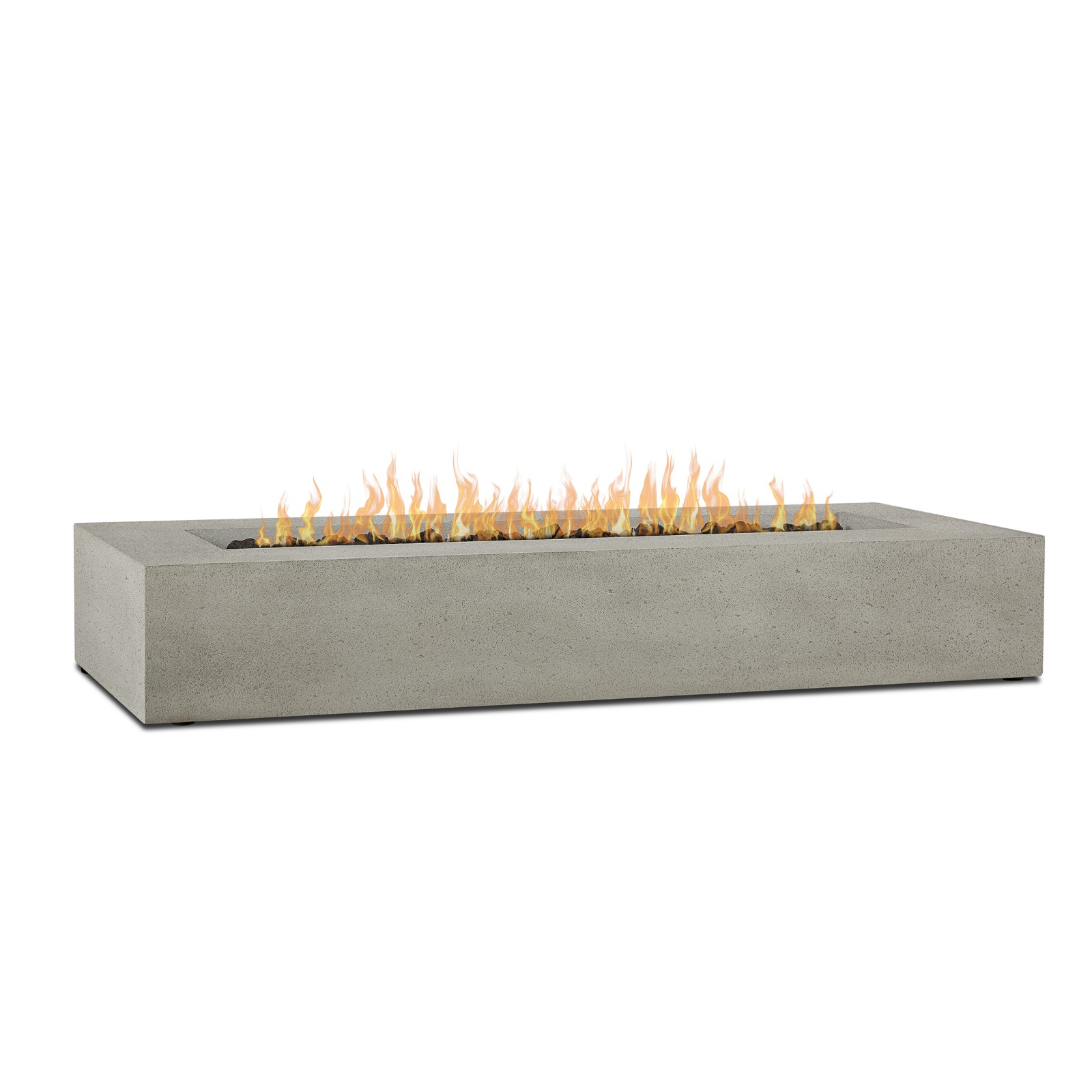 La Valle 72" Rectangle Propane Fire Table in flint on white