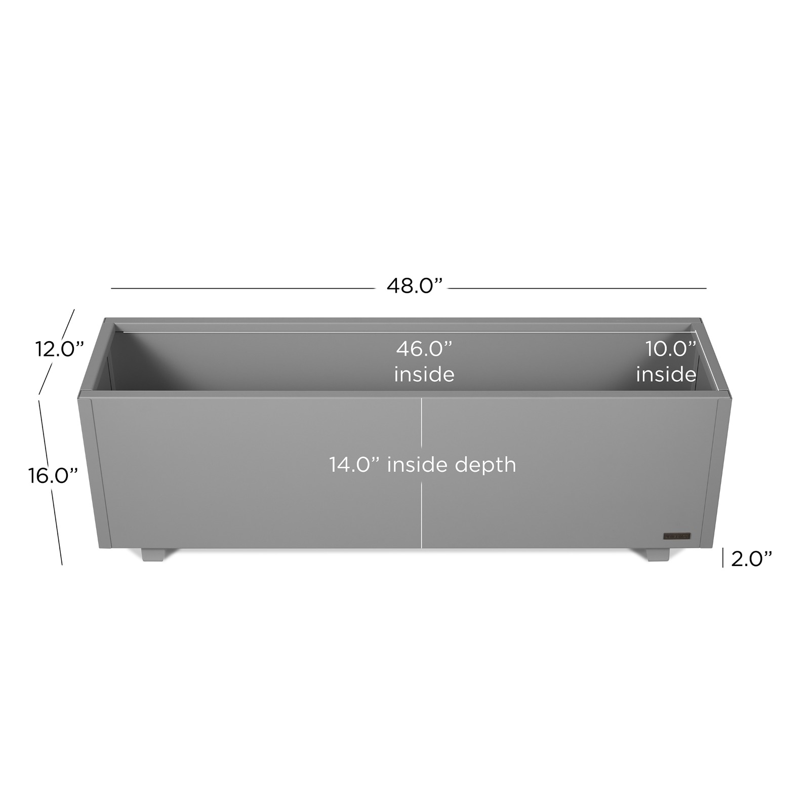 Pacifica Rectangle Steel Indoor or Outdoor Steel  Planter