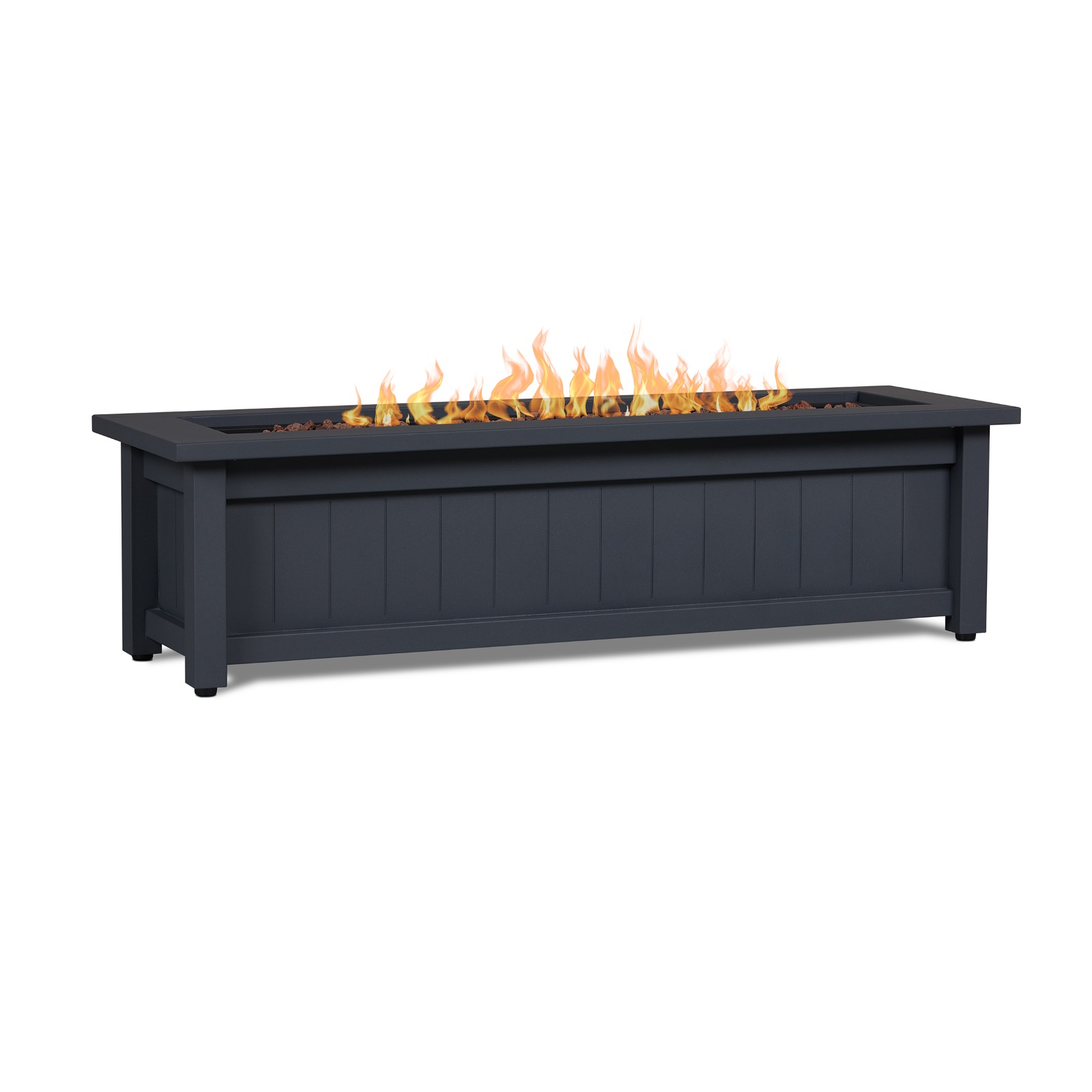 Ortun Rectangle Propane Fire Pit Outdoor Fireplace Fire Table for Backyard or Patio