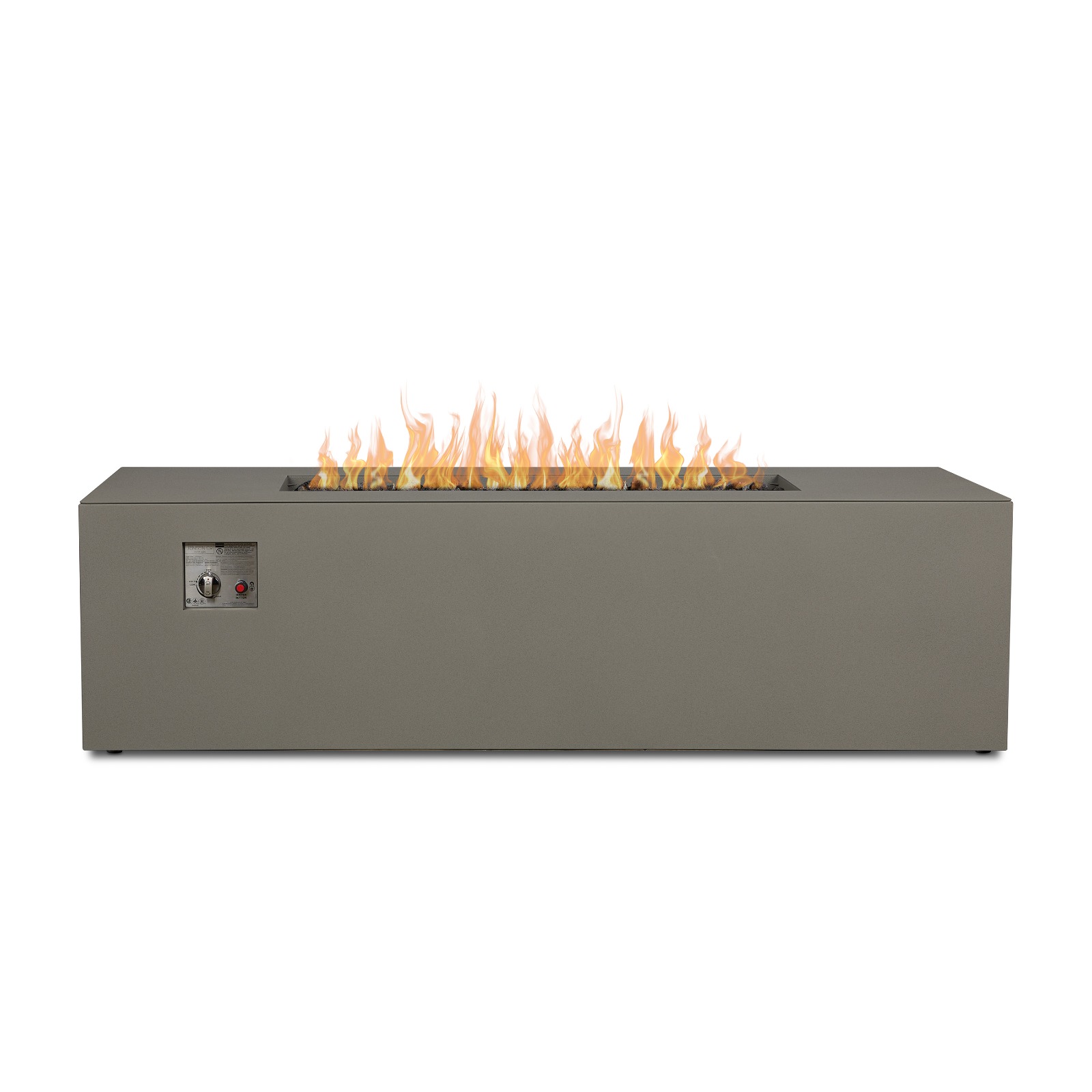 Coden Rectangle Propane Fire Table Outdoor Gray Fire Pit