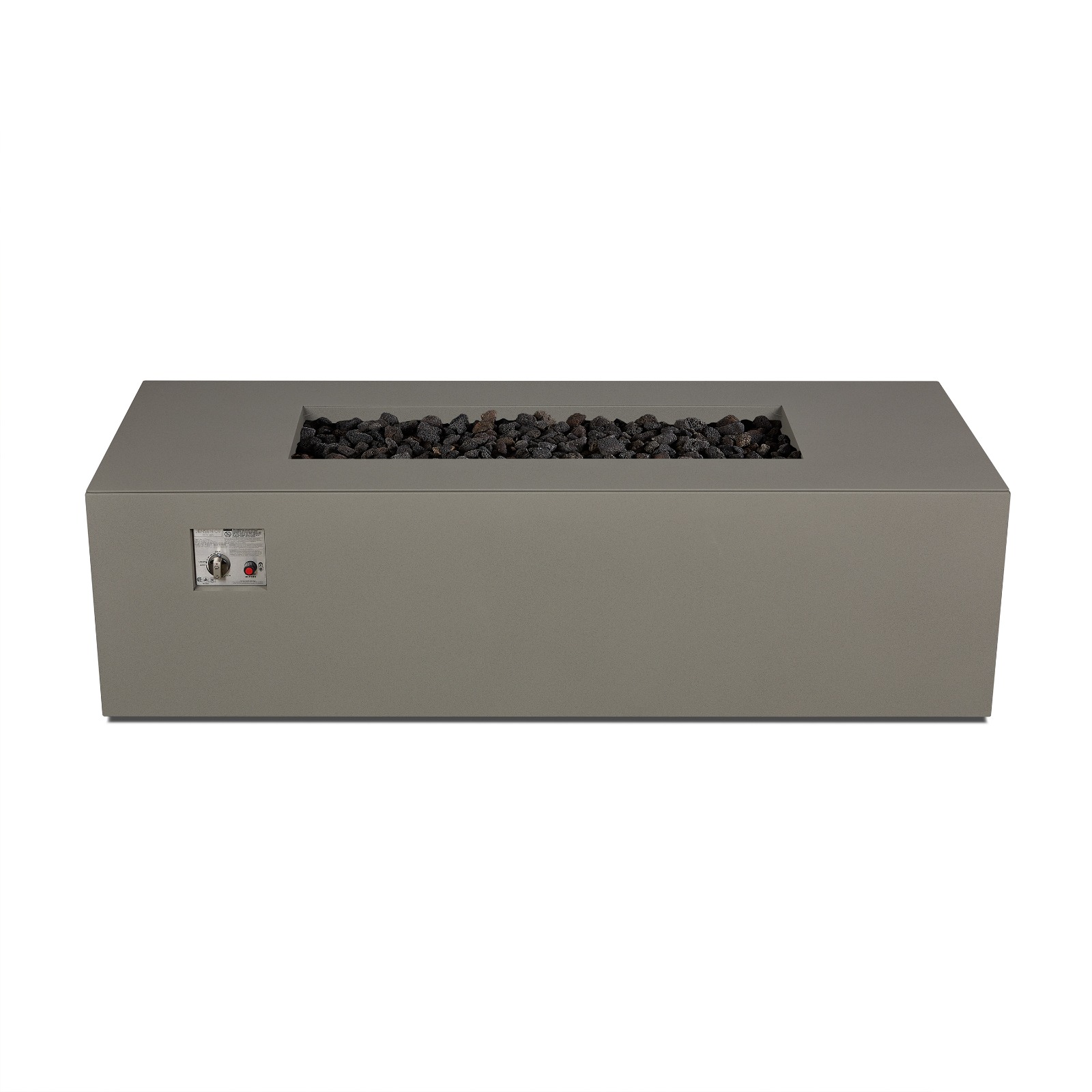 Coden Rectangle Propane Fire Table Outdoor Gray Fire Pit