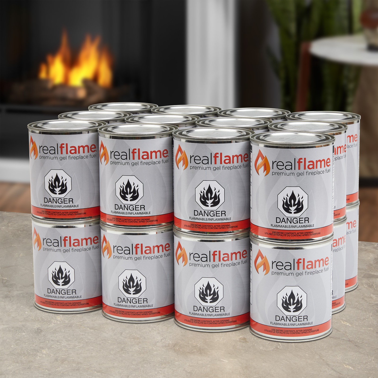 Real Flame Ventless Gel Fuel For Indoor Fireplace Heat