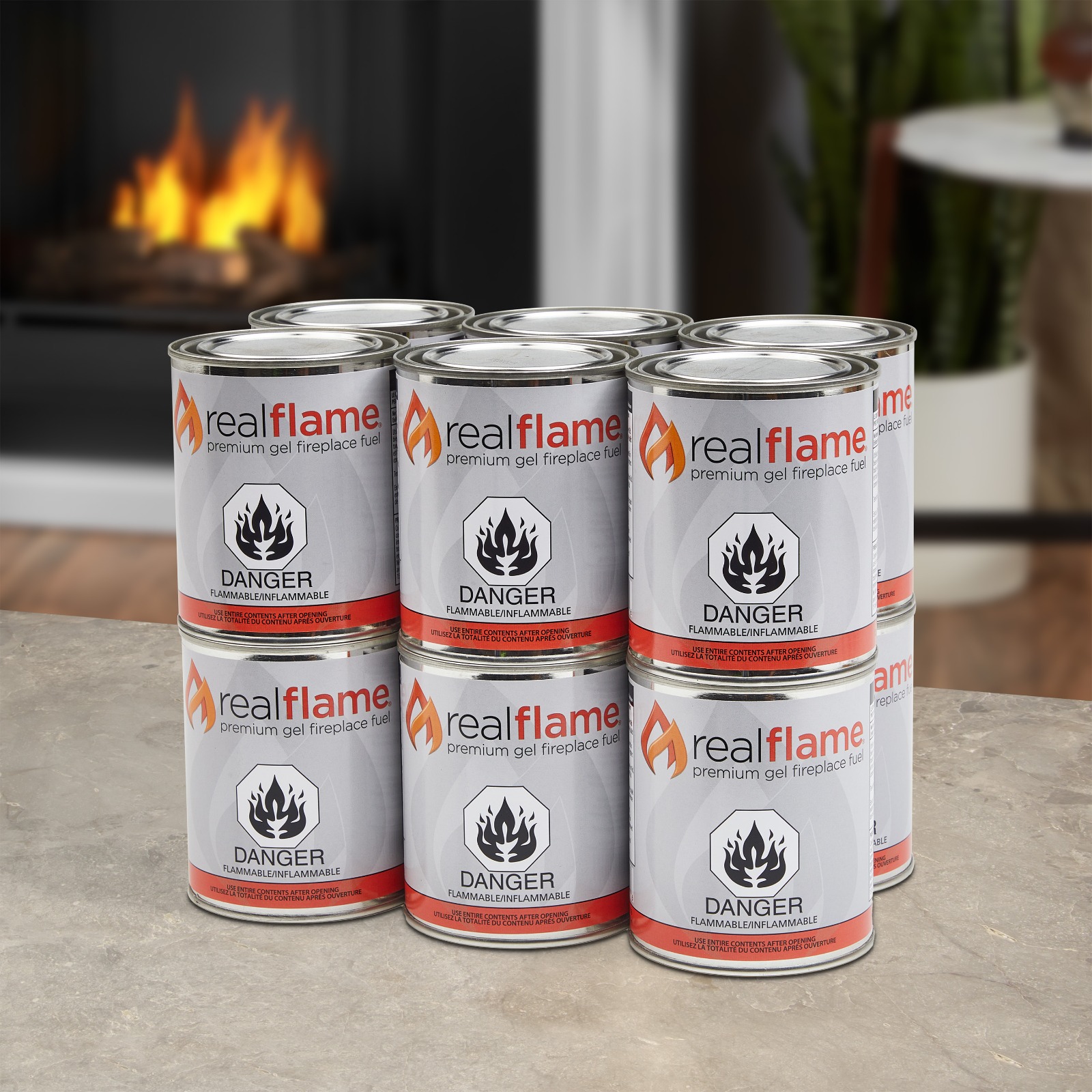 Real Flame Ventless Gel Fuel For Indoor Fireplace Heat