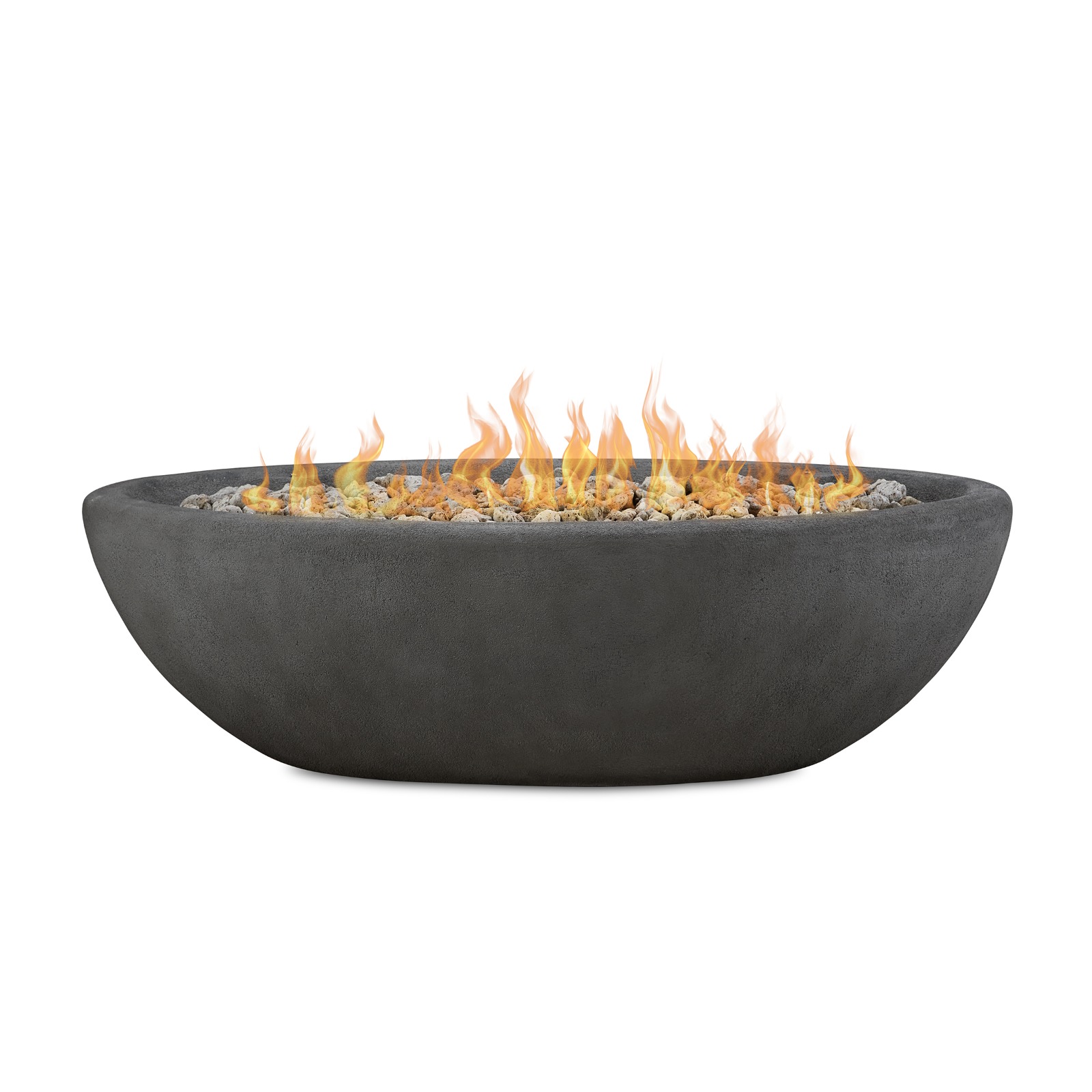 Riverside Large Oval Fire Pit Outdoor Fireplace Fire Table for Backyard or Patio Gray