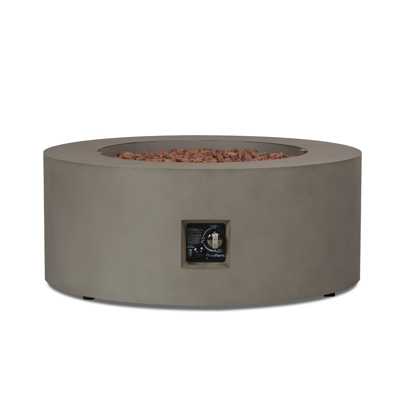 Aegean Round Propane Fire Pit Outdoor Fireplace Fire Table for Backyard or Patio