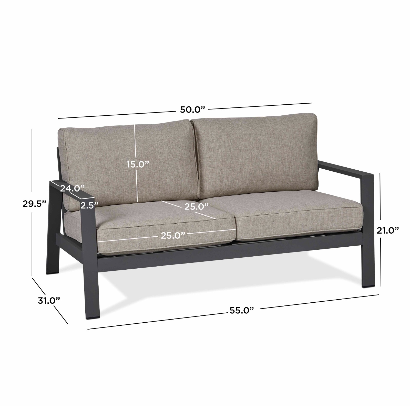 Aegean Outdoor Two Seat Sofa Patio Loveseat Patio Furniture