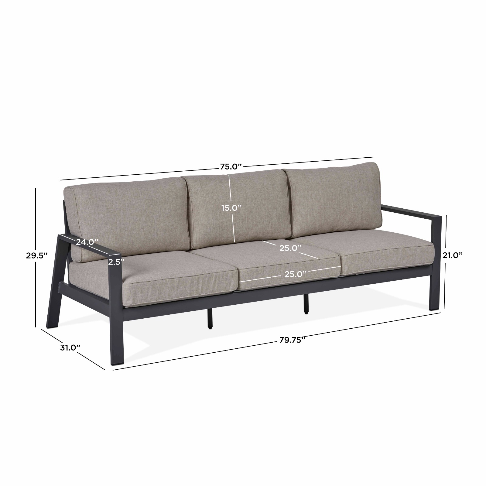 Aegean Outdoor Three Seat Sofa Couch Patio Furniture