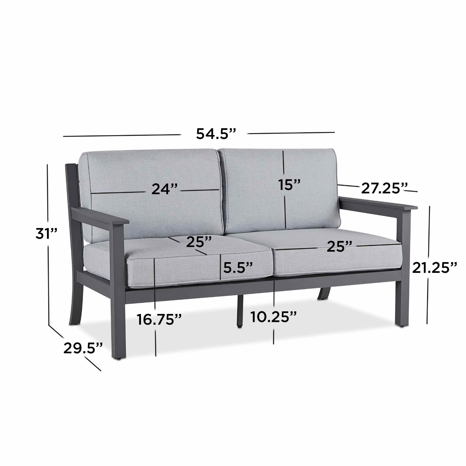 Aegean Outdoor Two Seat Sofa Patio Loveseat Patio Furniture