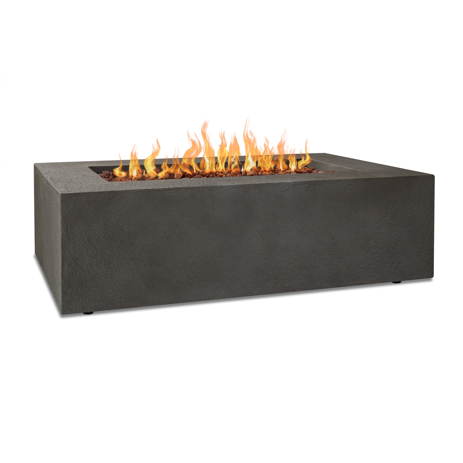 Baltic Rectangle MGO Concrete Gray Outdoor Fire Table Pit Fireplace