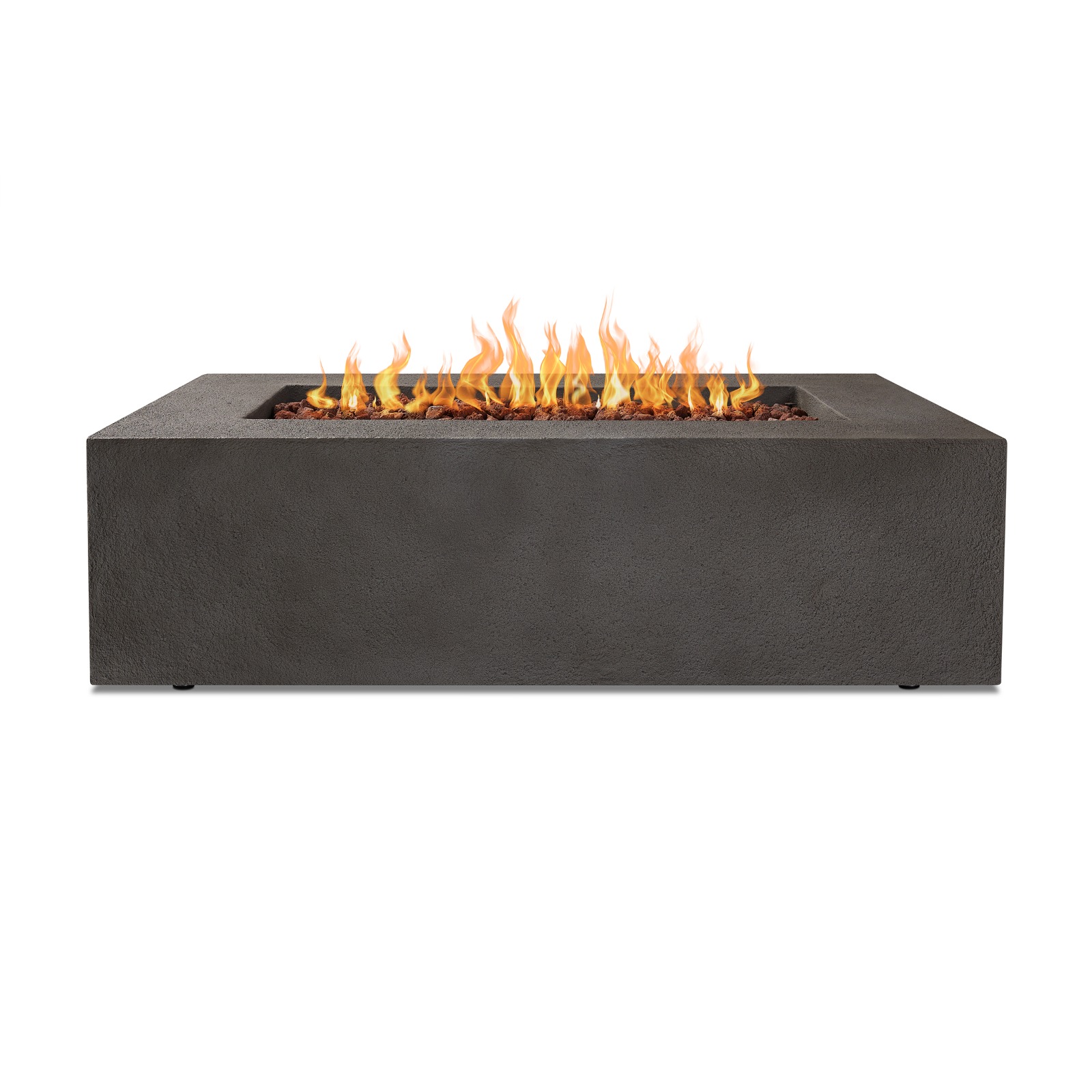 Baltic Rectangle MGO Concrete Gray Outdoor Fire Table Pit Fireplace