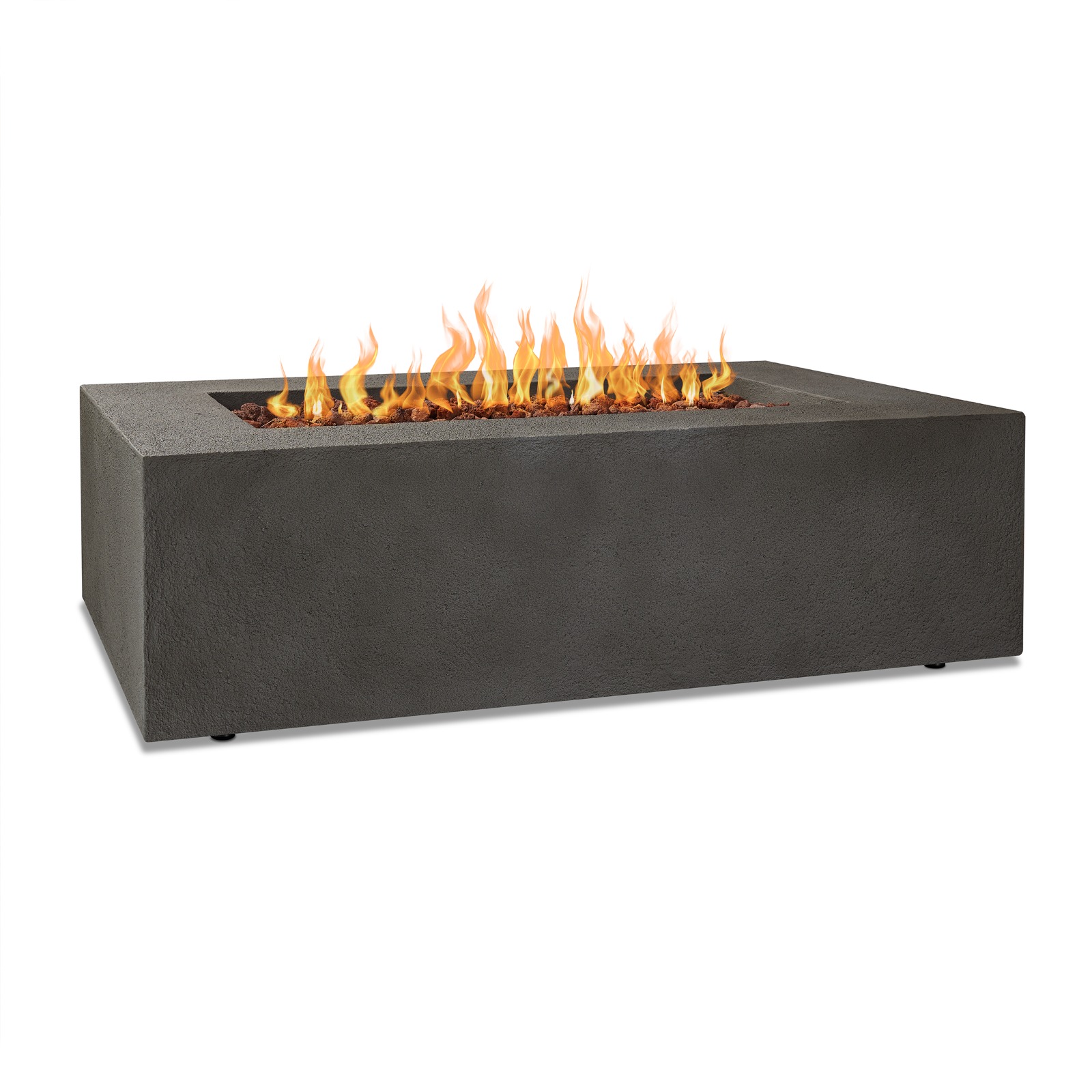 Baltic Rectangle Natural Gas Fire Table Gray Outdoor Fire Pit