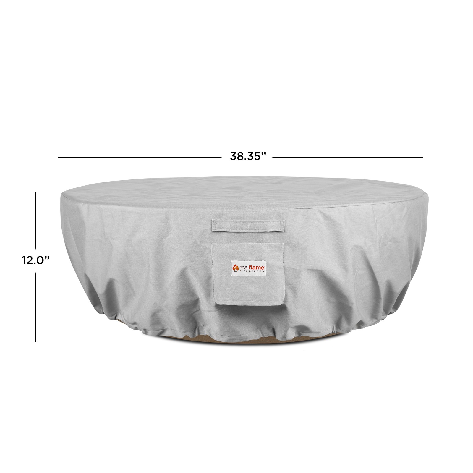 Riverside Fire Bowl Protective Fabric Cover with Drawstring dimensions.