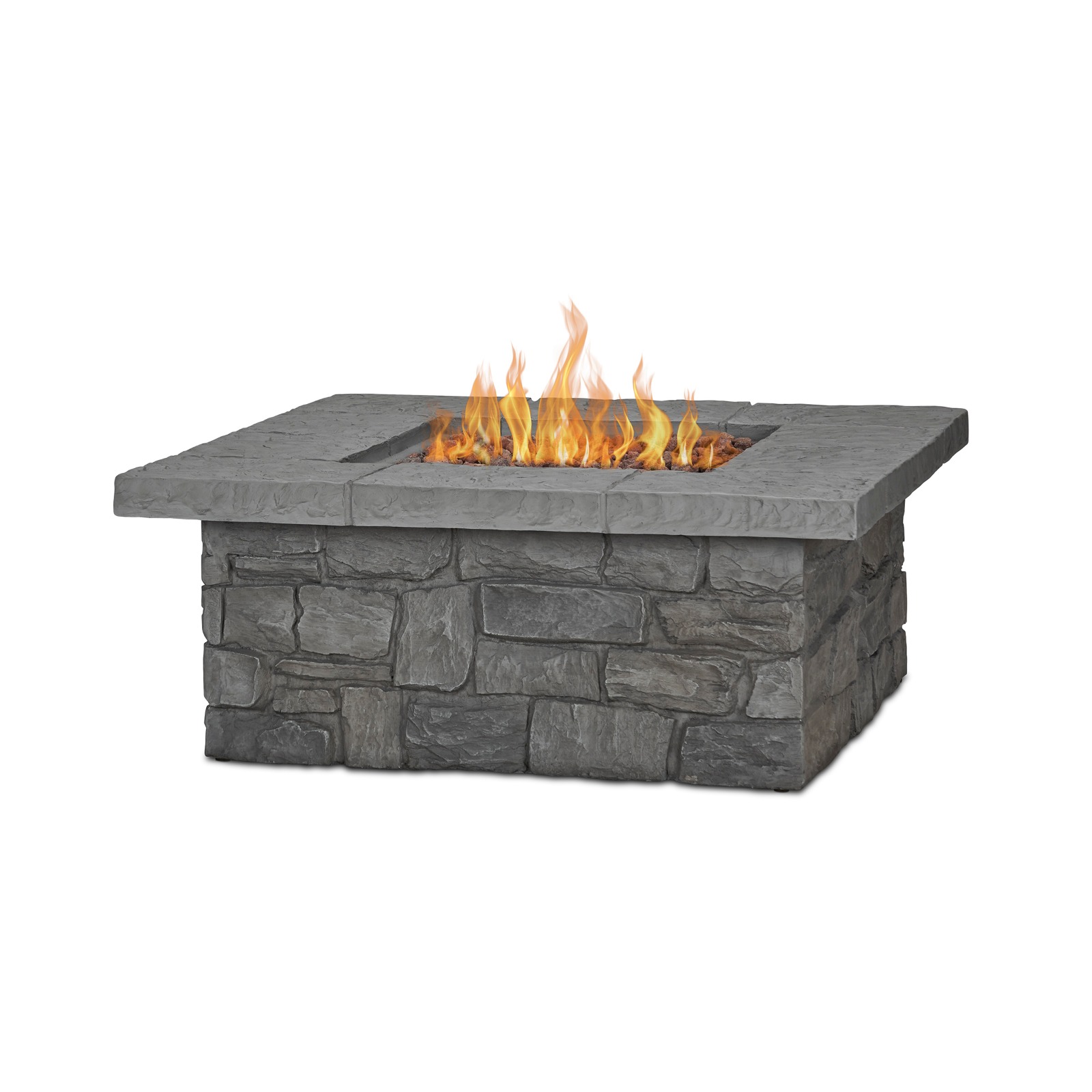 Sedona Square Propane Fire Table with NG Conversion Kit gray on white