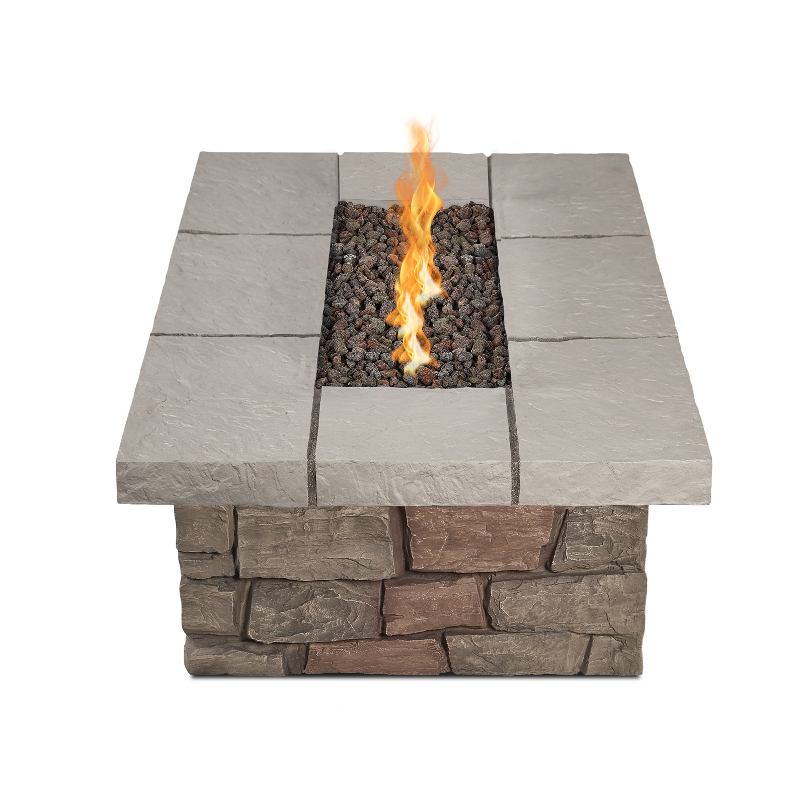 Sedona 52" Rectangle Propane Fire Pit Outdoor Fireplace Fire Table for Backyard or Patio