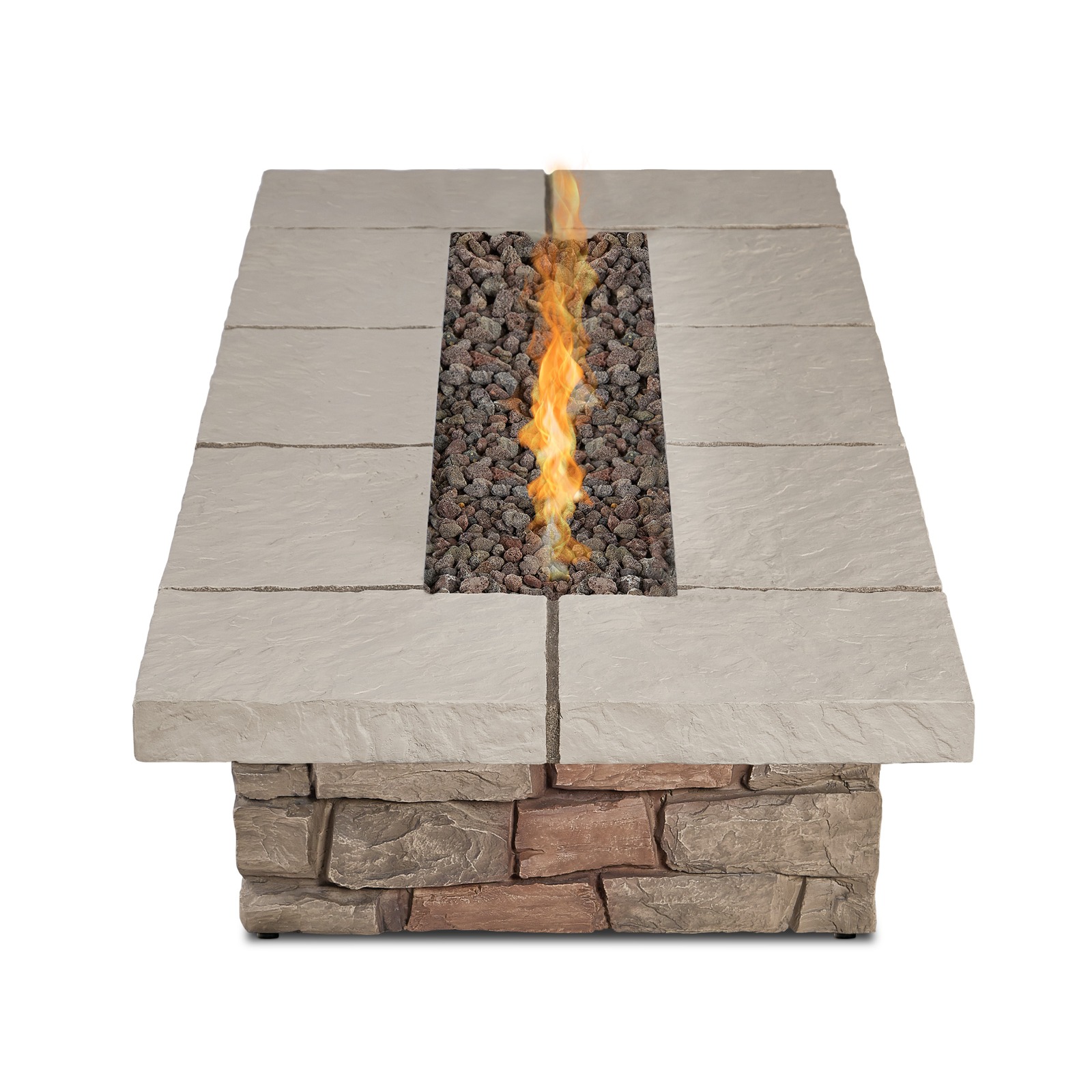 Sedona 66" Rectangle Propane Fire Pit Outdoor Fireplace Fire Table for Backyard or Patio