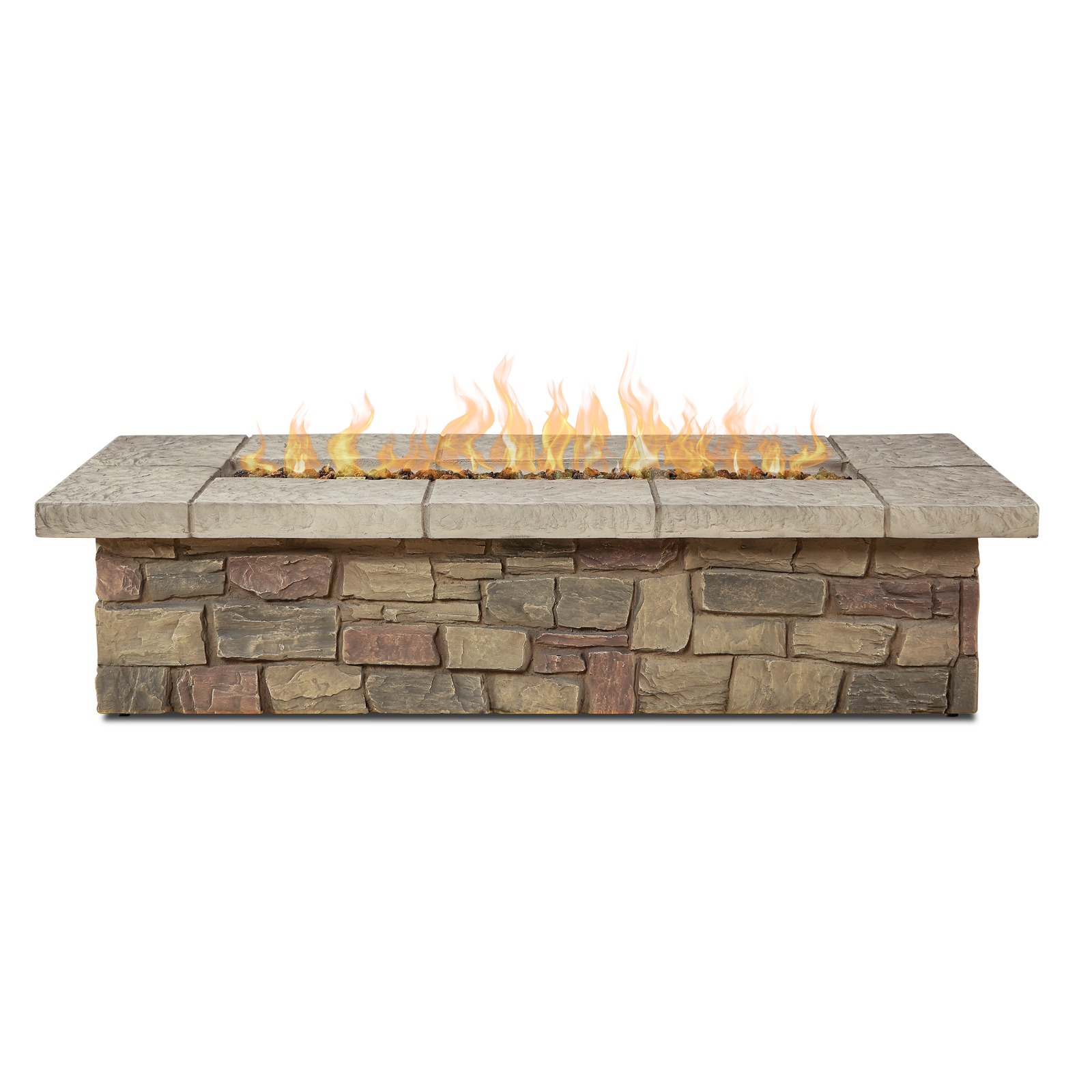 Sedona 66" Rectangle Propane Fire Pit Outdoor Fireplace Fire Table for Backyard or Patio