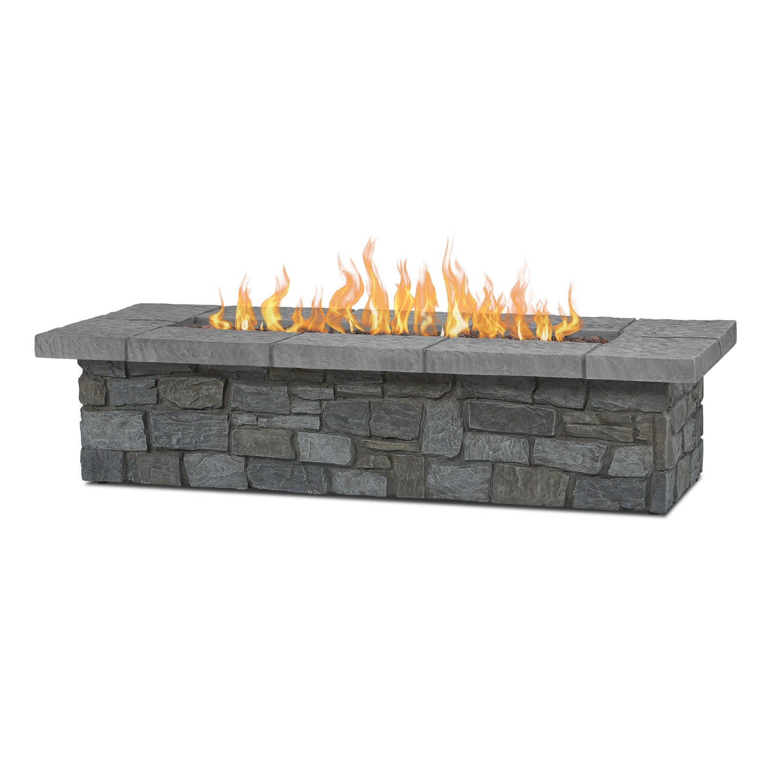 Sedona 66" Rectangle Propane Fire Pit Outdoor Fireplace Fire Table for Backyard or Patio