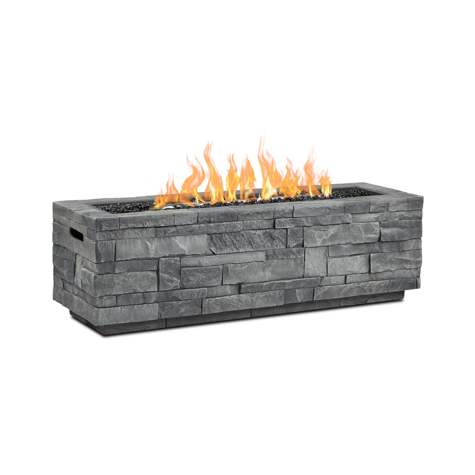 Ledgestone Rectangle Propane Fire Pit Outdoor Fireplace Fire Table for Backyard or Patio