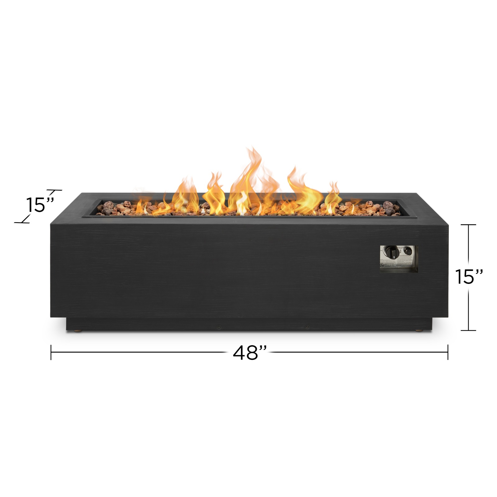 Lanesboro Outdoor Propane Fire Pit Fireplace Fire Table for Backyard or Patio with Natural Gas Conversion Kit Dimensions