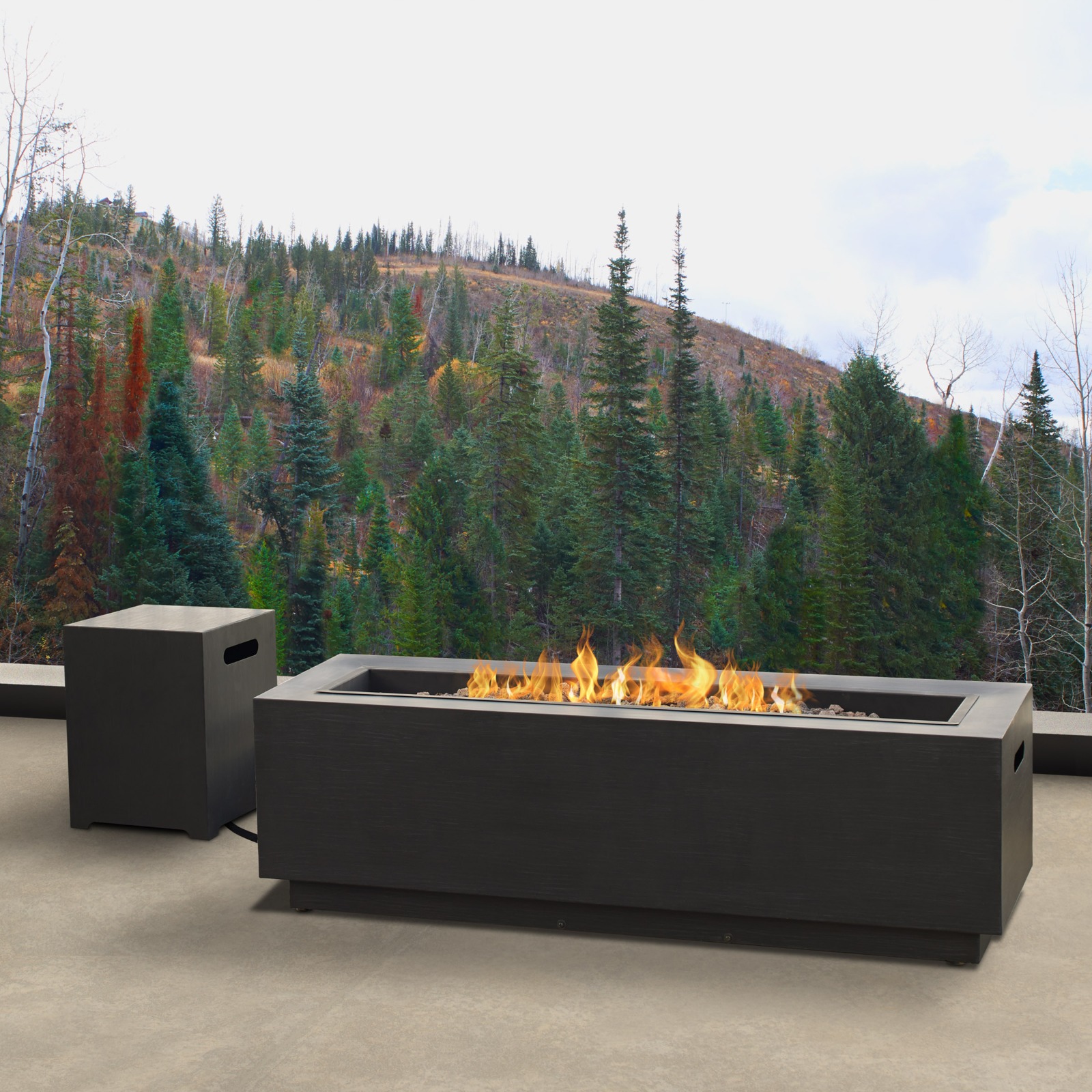 Lanesboro Outdoor Propane Fire Pit Fireplace Fire Table for Backyard or Patio with Natural Gas Conversion Kit