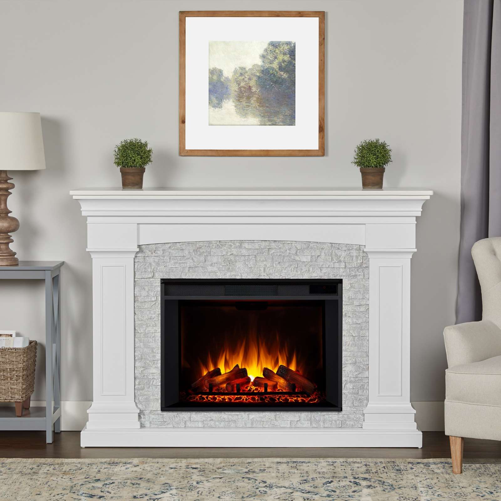 Deland Grand Electric Fireplace -