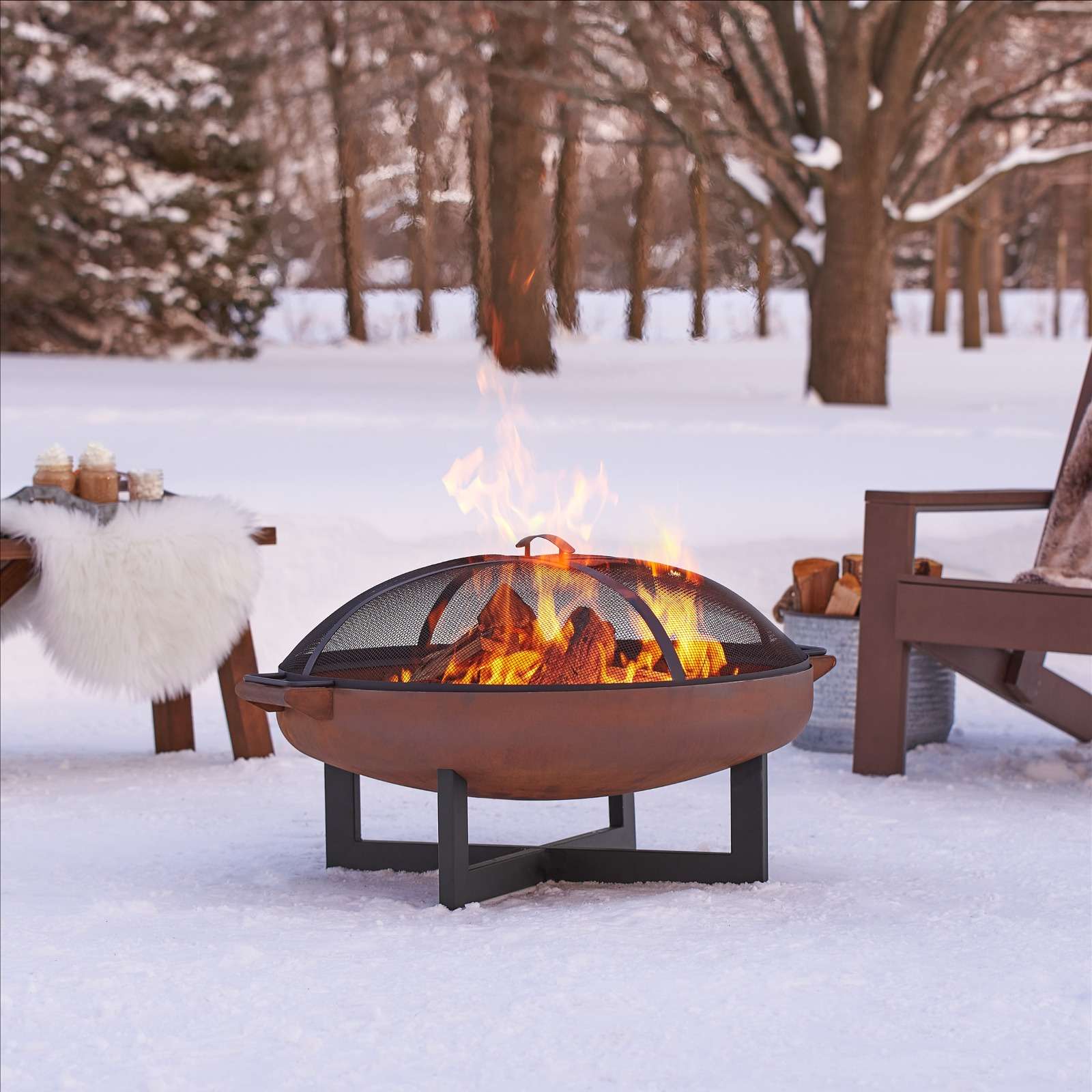 La Porte Wood Burning Fire Pit Real Flame