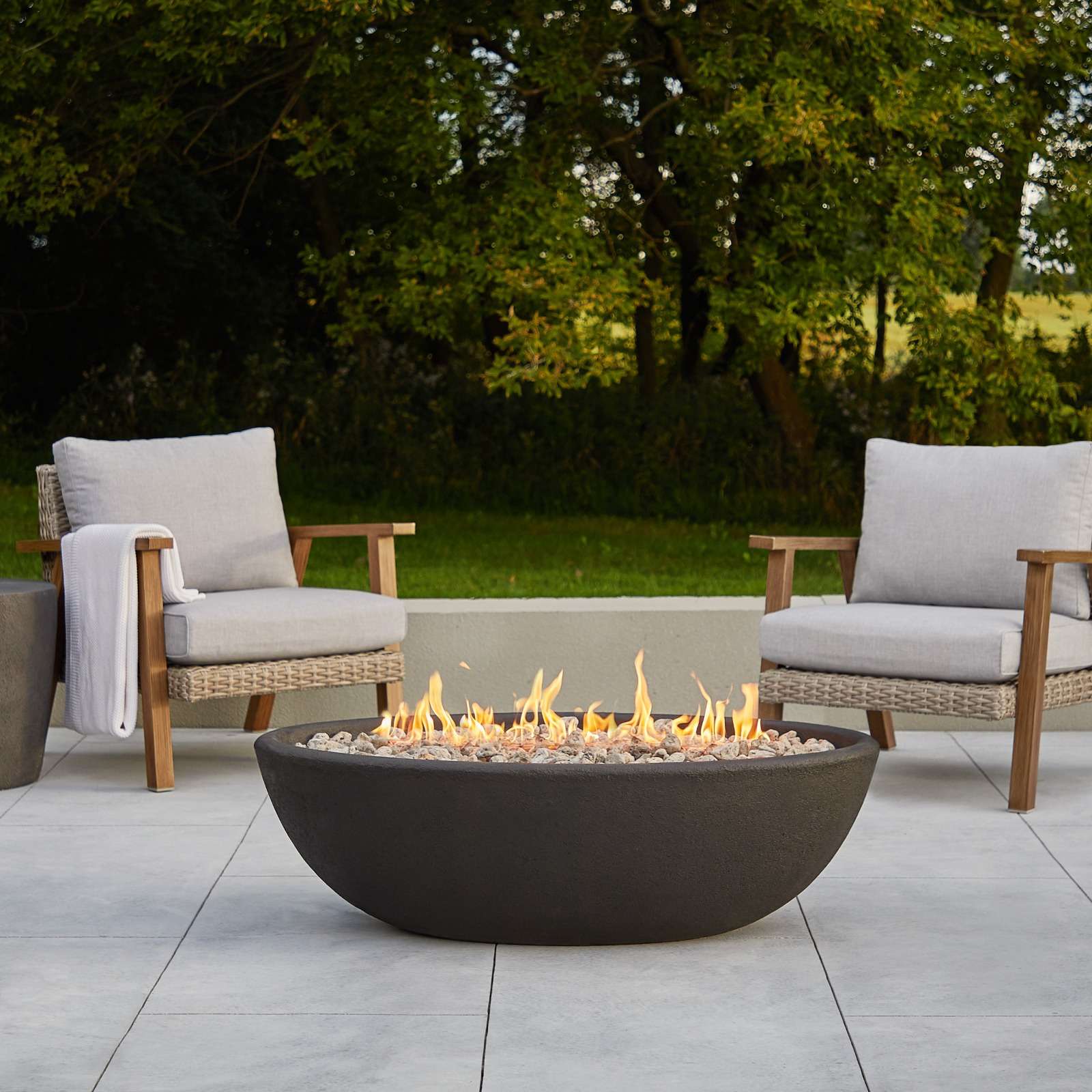 can you have a fire pit under a covered patio