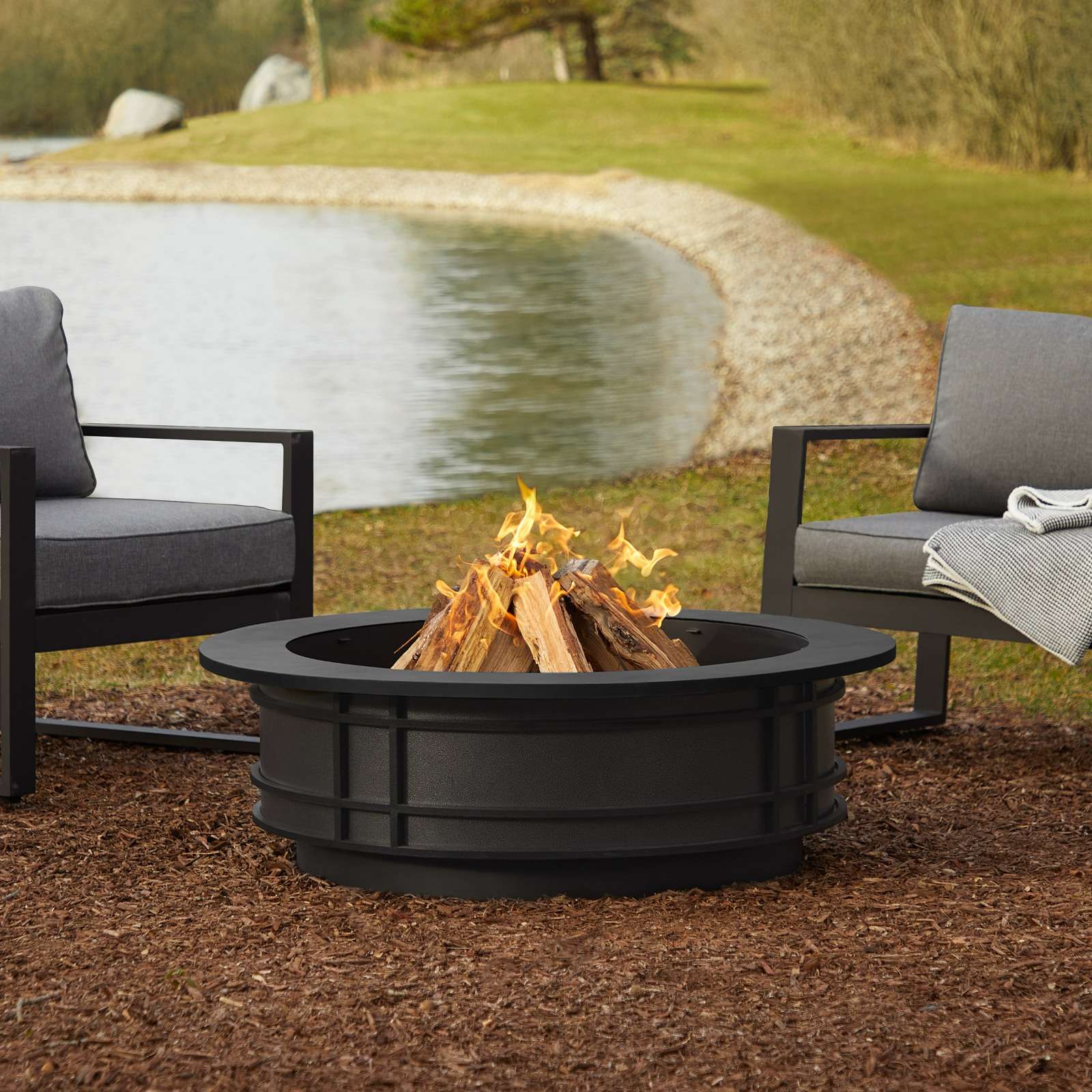 can you have a fire pit under a covered patio