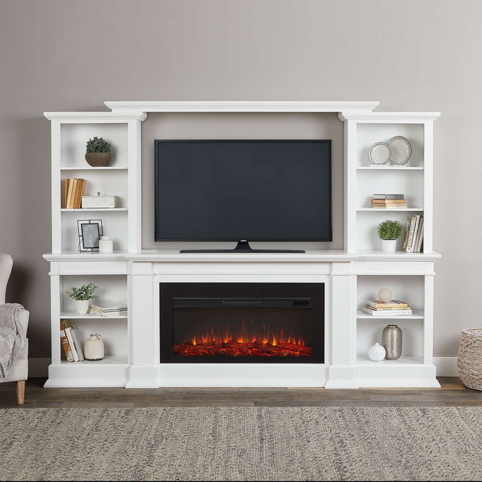 Entertainment centers clearance with electric fireplaces