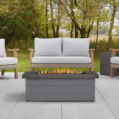 Sullivan Gray Rectangle Propane or Natural Gas Outdoor Fire Pit Table