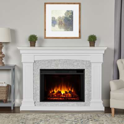 Deland Extra Large Electric Fireplace With Mantel Portable Indoor Heater